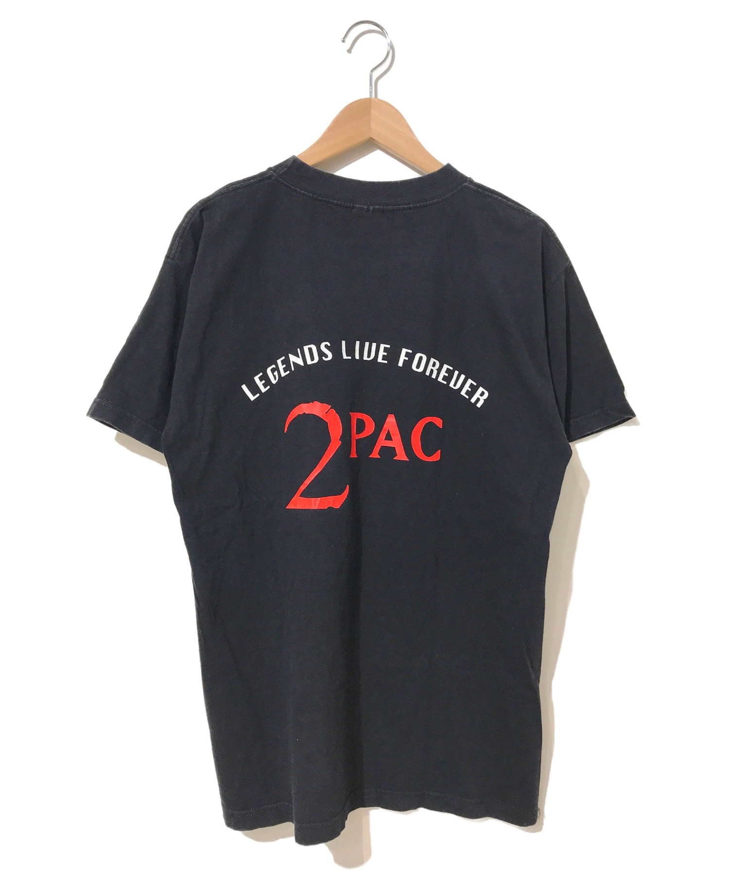 ラップTシャツ (ラップTシャツ) [古着]2-PAC 90’s HIP-HOP Tシャツ ブラック サイズ:L only god can judge  me・1997年・tupac/2パック/トゥパック