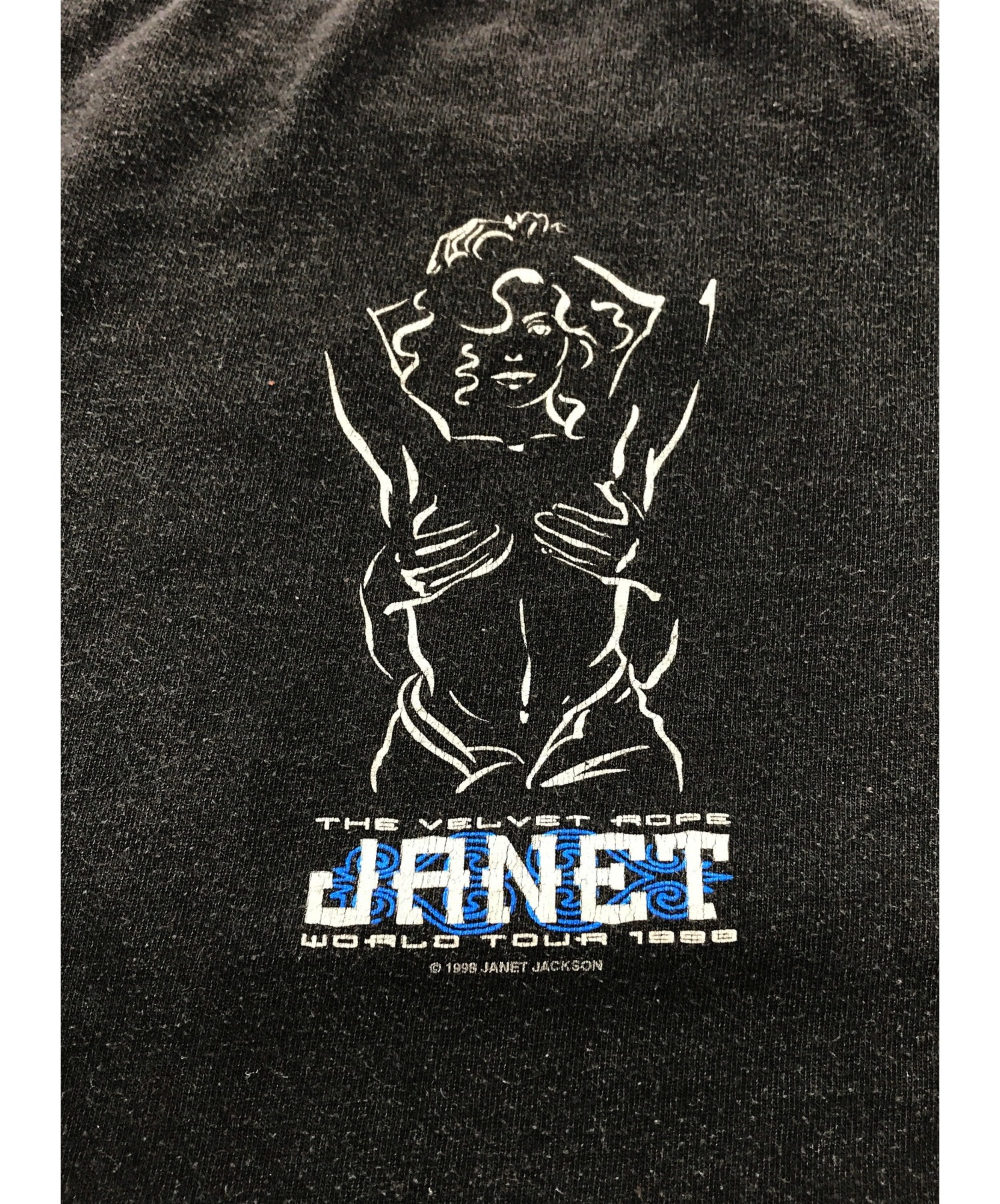 JANET JACKSON (ジャネットジャクソン) [古着]90’sアーティストTシャツ ブラック サイズ:タグ欠品の為不明 98年・THE  VELVET ROPE WORLD TOUR・ツアーTシャツ