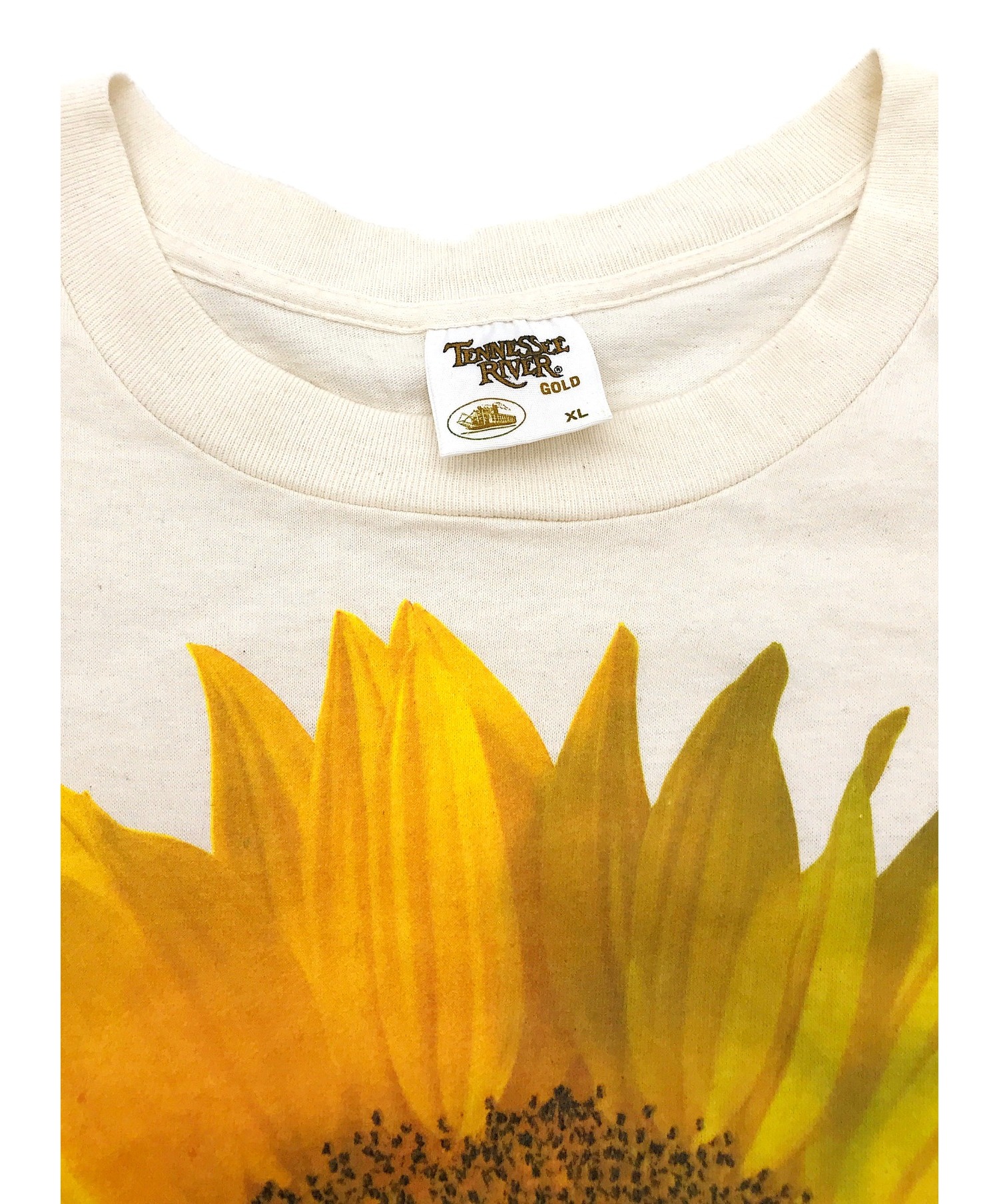 studio Q (スタジオＱ) [古着]90’sひまわりアートTシャツ ベージュ サイズ:XL TENNESSEE RIVER・SUN FLOWER