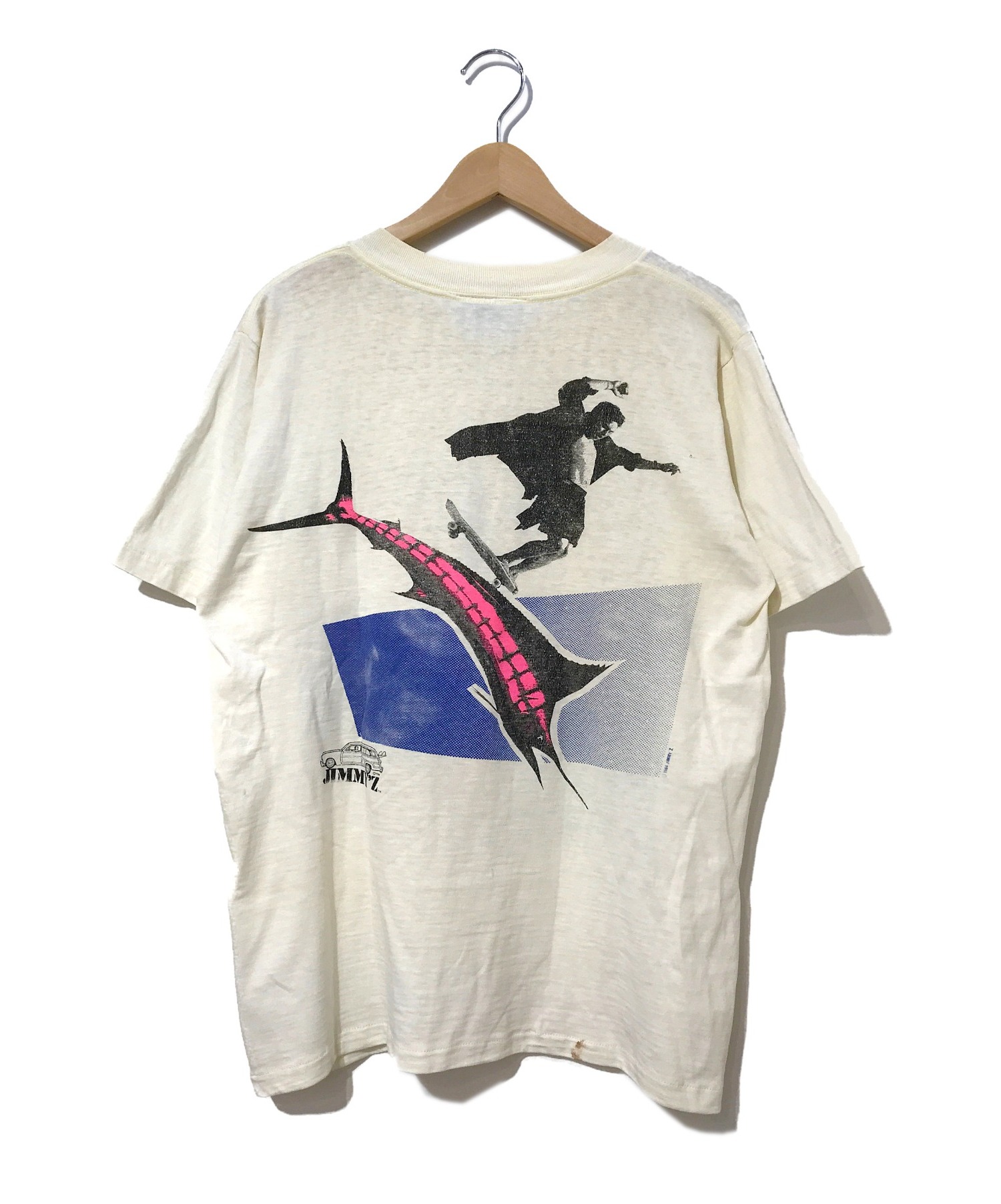 JIMMYZ (ジミーズ) [古着]80’sHOSOIプリントTシャツ ベージュ サイズ:XL  クリスチャンホソイ・激レア・84年コピーライト・ヴィンテージスケート