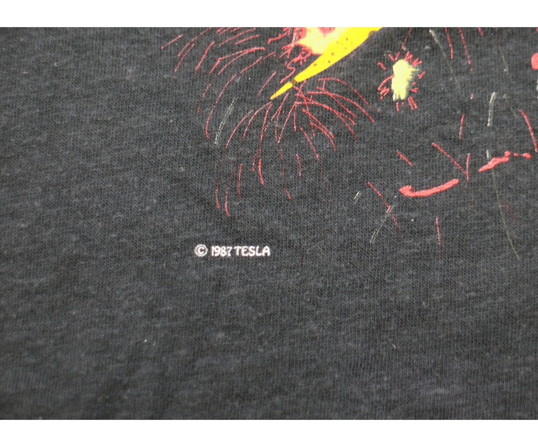 バンドTシャツ (バンドTシャツ) [古着]TESLA 80’sバンドTシャツ ブラック サイズ:L(42-44) 1987年　テスラ