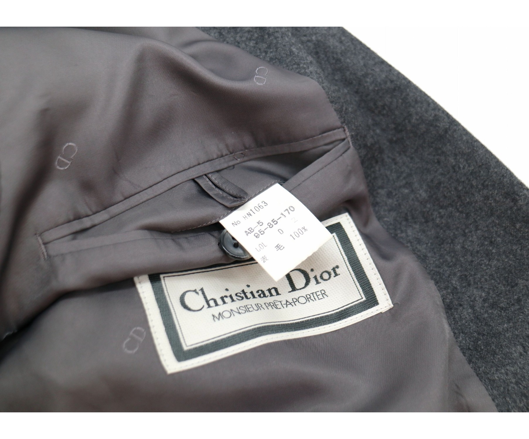 Christian Dior MONSIEUR (クリスチャンディオールムッシュ) [OLD]ダブルブレストウールジャケット グレー サイズ:AB-5  95-85-170 プレタポルテ・オールドディオールムッシュ