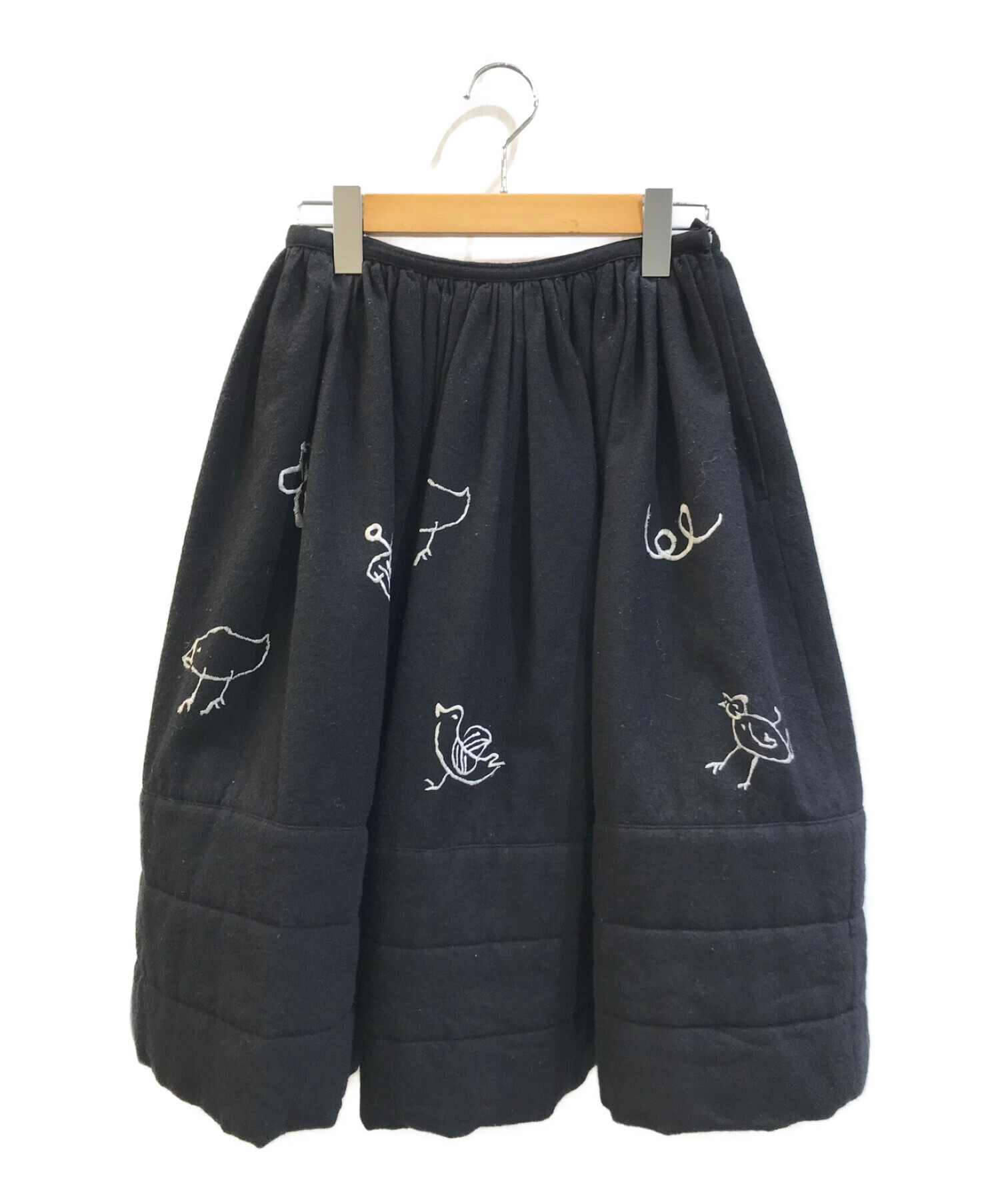 COMME des GARCONS (コムデギャルソン) [OLD]アイコン刺繍ボリュームスカート ブラック サイズ:M