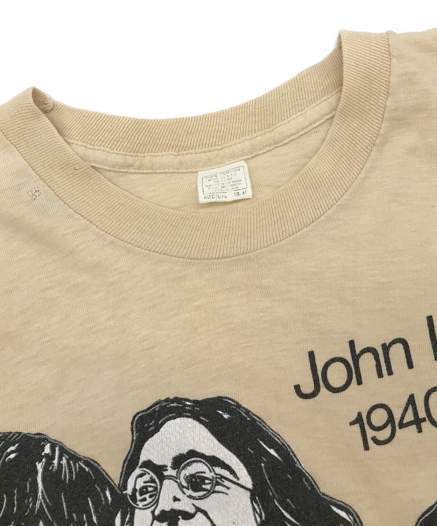 john lennon (ジョンレノン) [古着]ジョン・レノン追悼Tシャツ ベージュ サイズ:M