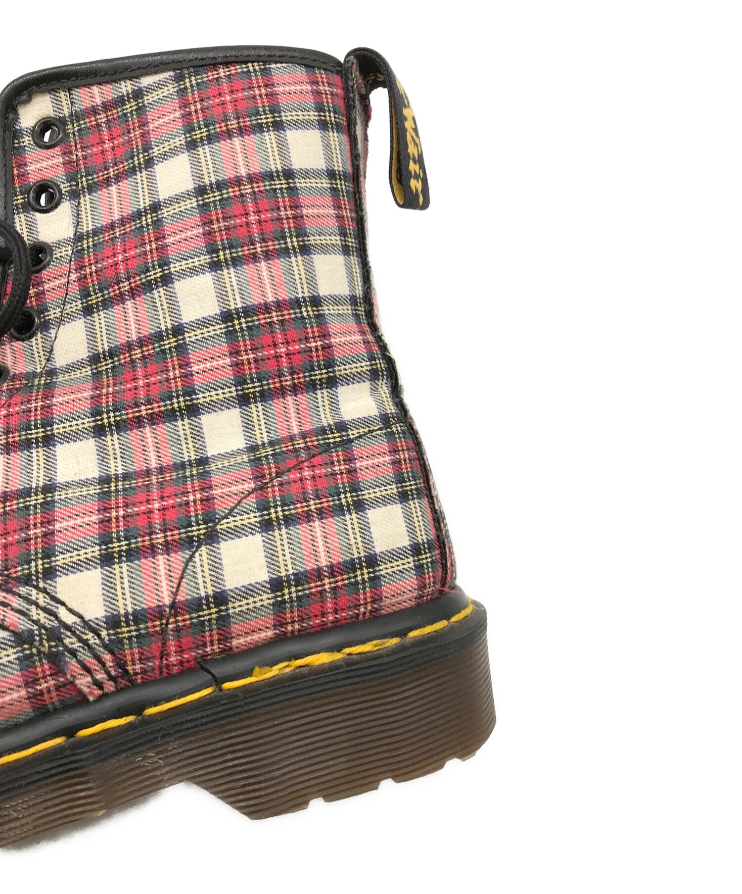 dr martens 8ホールブーツmade in england チェック柄-