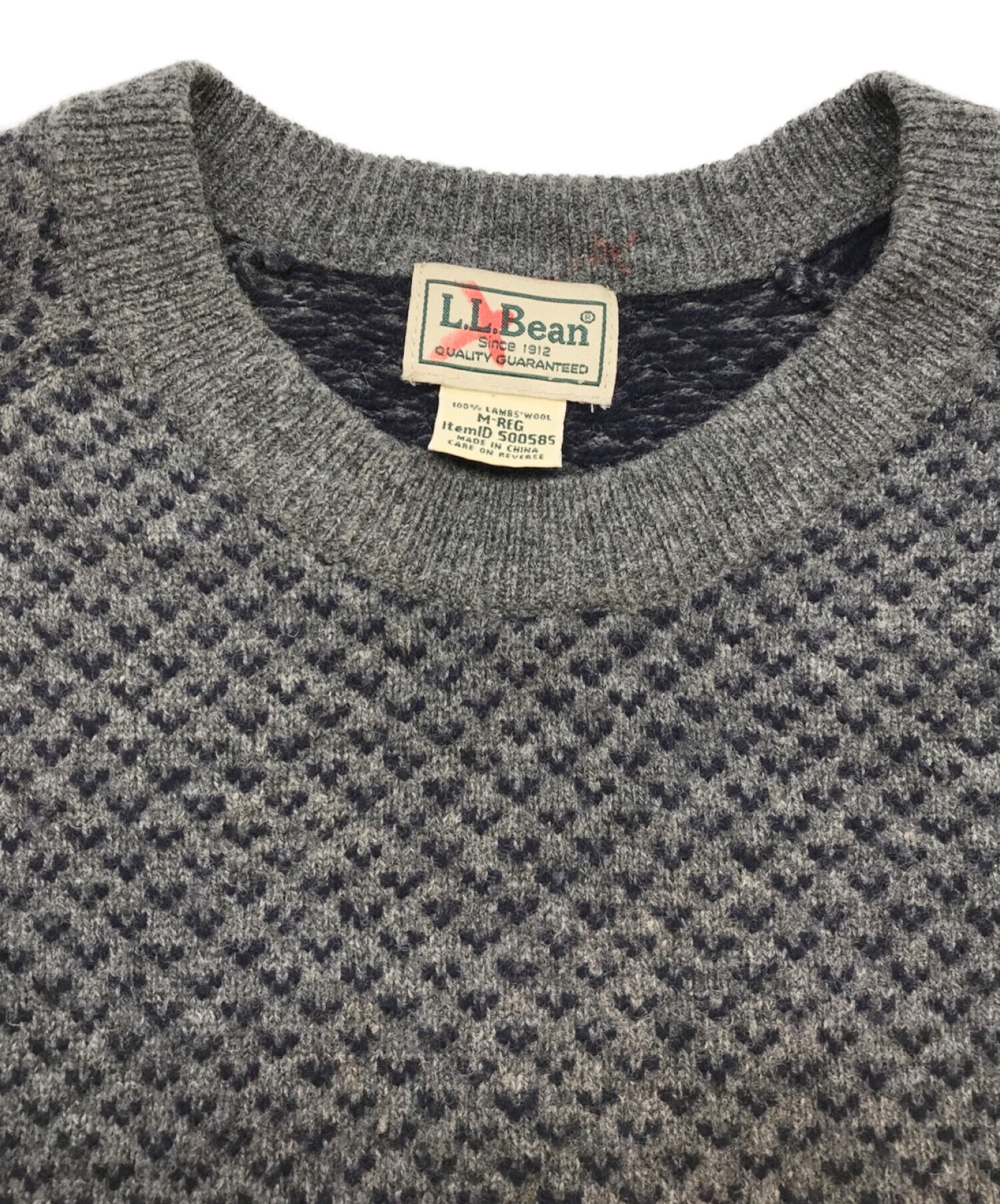 L.L.Bean (エルエルビーン) [古着]バーズアイニット グレー サイズ:M-REG