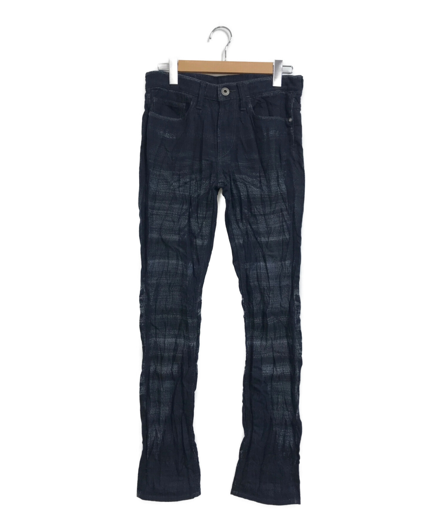 ISSEY MIYAKE MEN (イッセイミヤケメン) Owned crinkle-effect Jeans インディゴ サイズ:1