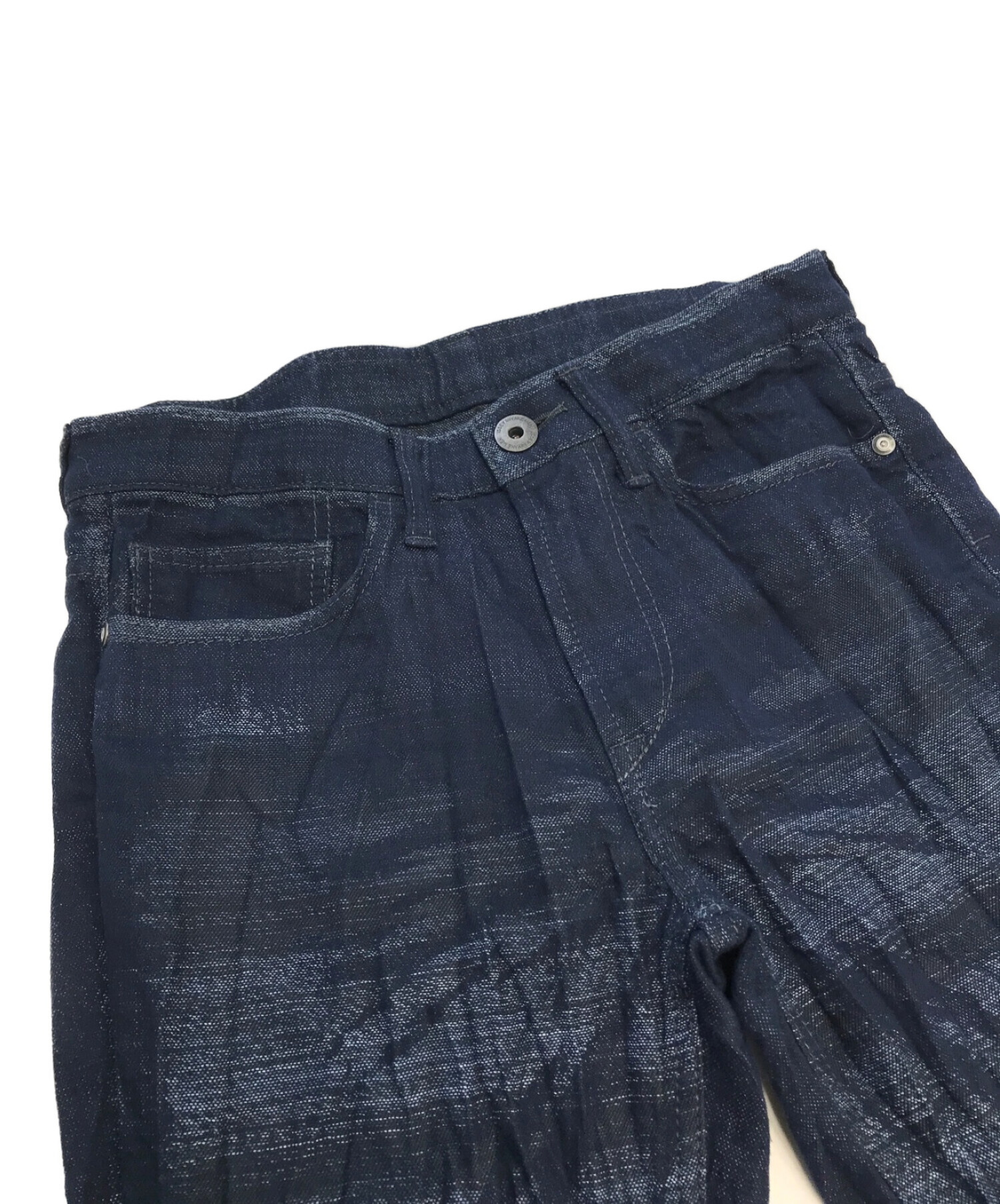 ISSEY MIYAKE MEN (イッセイミヤケメン) Owned crinkle-effect Jeans インディゴ サイズ:1