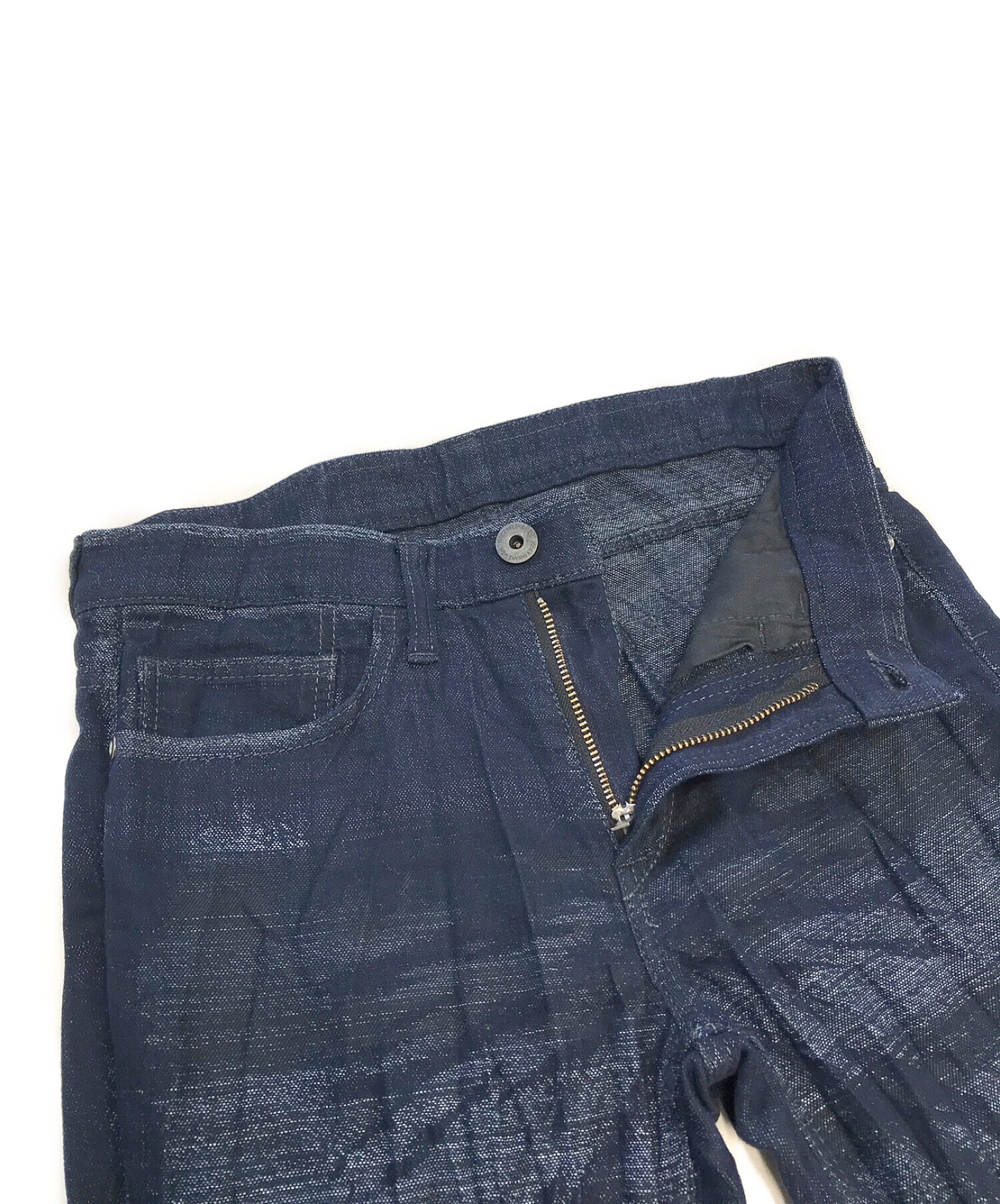 ISSEY MIYAKE MEN (イッセイミヤケメン) Owned crinkle-effect Jeans インディゴ サイズ:1