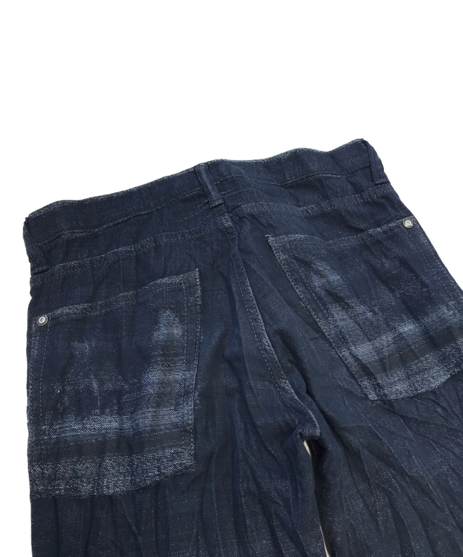 ISSEY MIYAKE MEN (イッセイミヤケメン) Owned crinkle-effect Jeans インディゴ サイズ:1