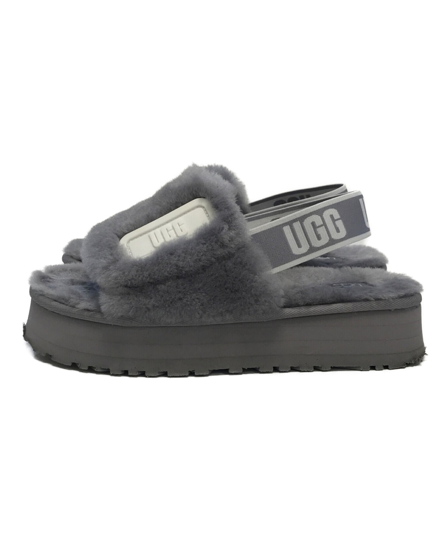 中古・古着通販】UGG (アグ) 厚底ファーサンダル グレー サイズ:US7