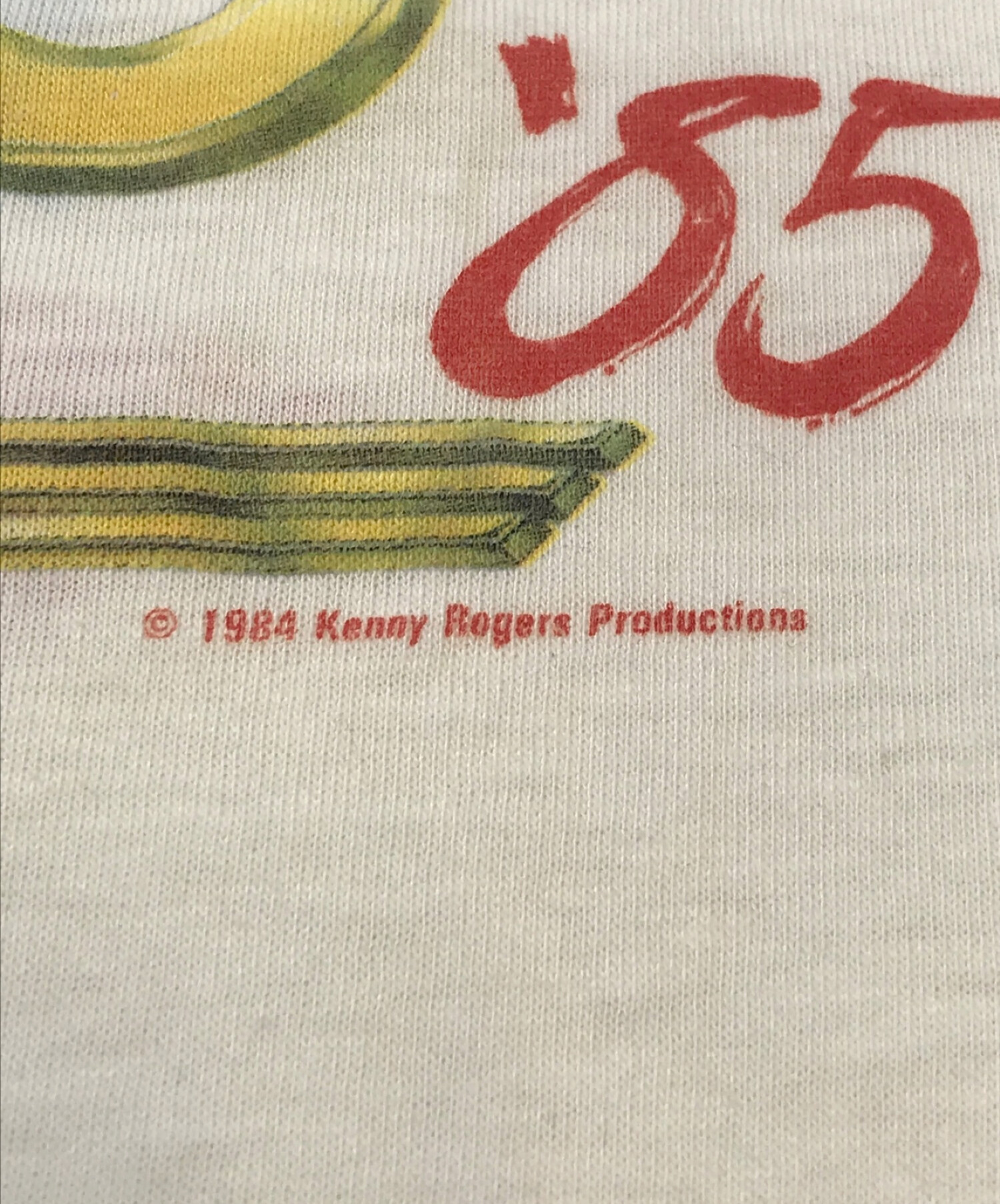 Kenny Rogers (ケニー・ロジャース) [古着]80sラグランTシャツ ホワイト×ブルー サイズ:表記なし