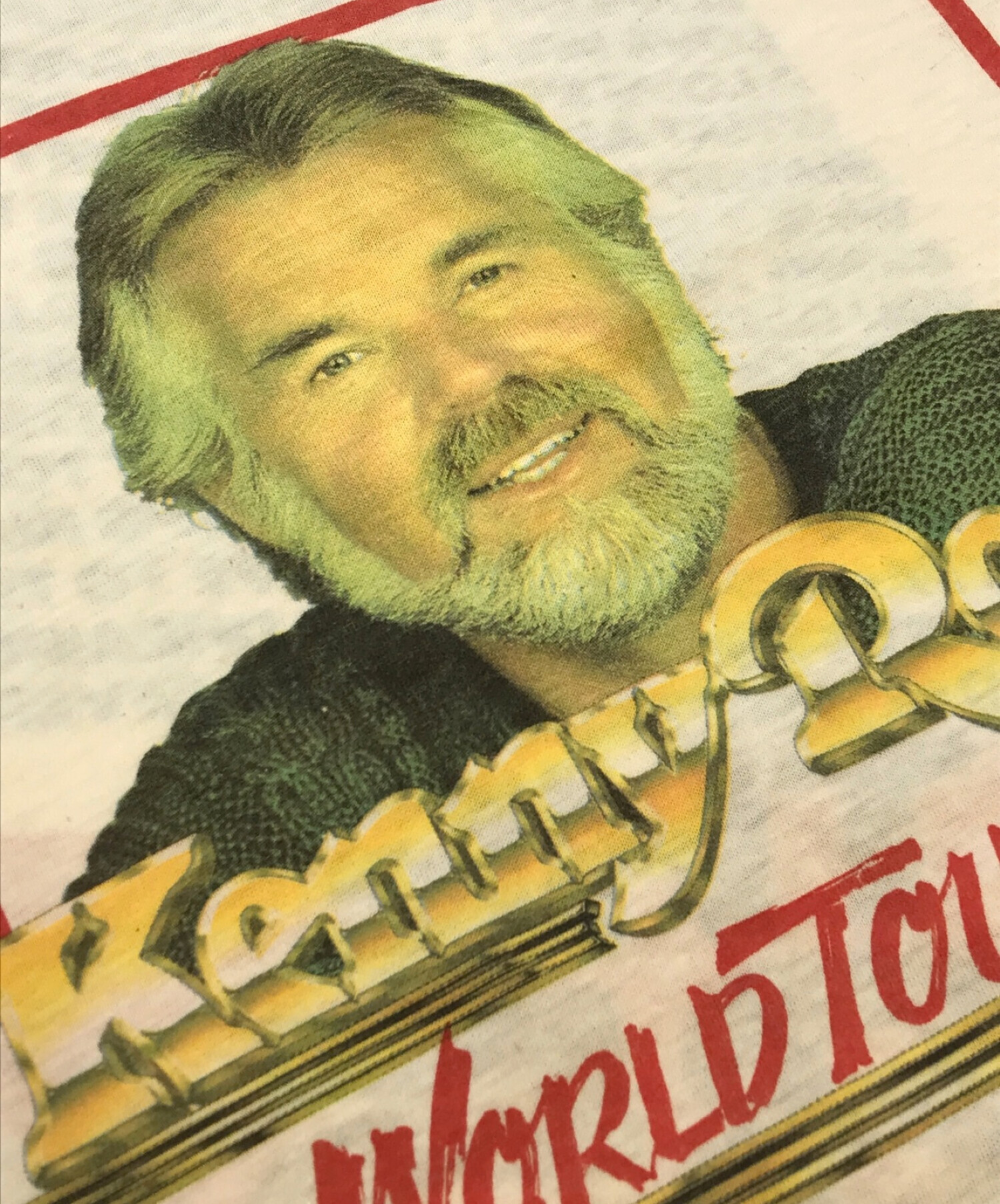 Kenny Rogers (ケニー・ロジャース) [古着]80sラグランTシャツ ホワイト×ブルー サイズ:表記なし