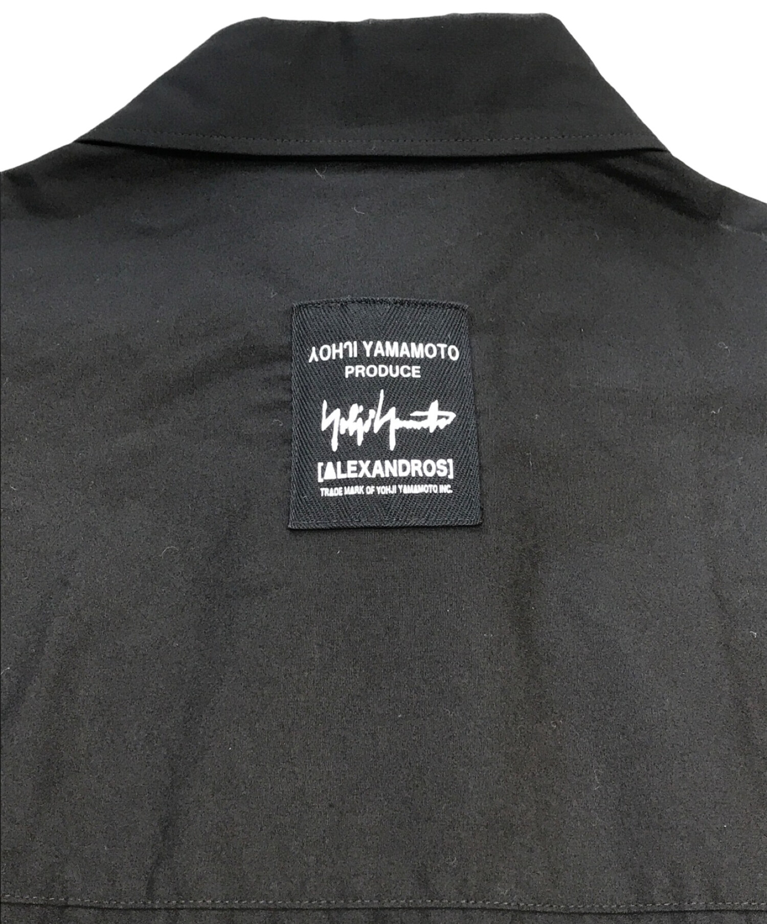 YOHJI YAMAMOTO×ALEXANDROS (ヨウジ ヤマモト×アレクサンドロス) 2枚衿長袖ロングシャツ ブラック サイズ:2