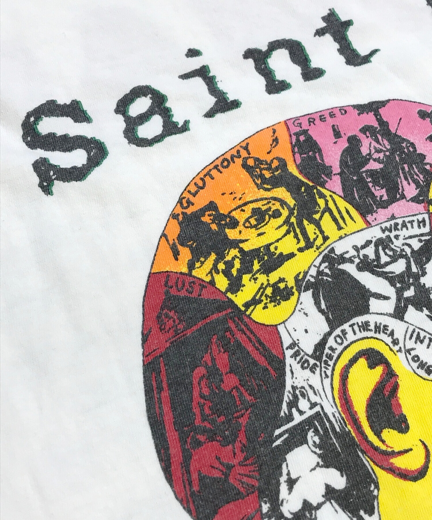 SAINT MICHAEL (セントマイケル) プリントTシャツ ホワイト サイズ:XXXL