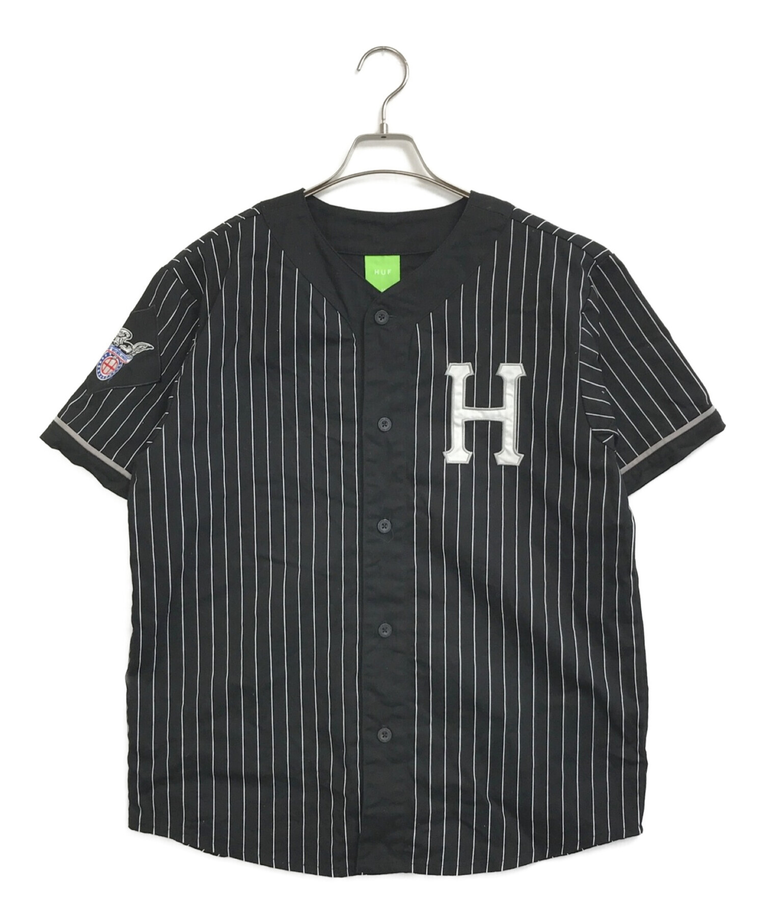 HUF (ハフ) ベースボールシャツ ブラック サイズ:M