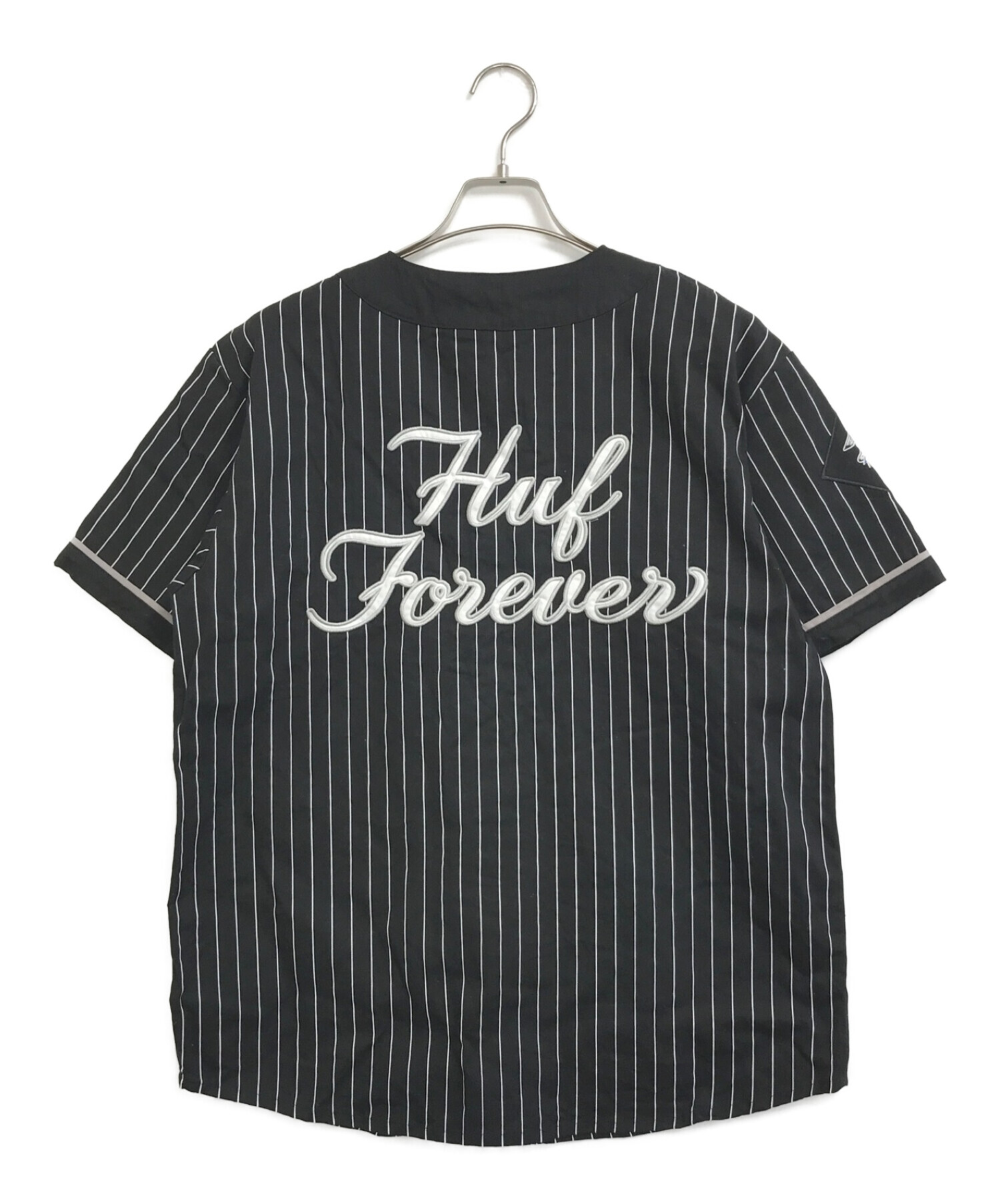 HUF (ハフ) ベースボールシャツ ブラック サイズ:M