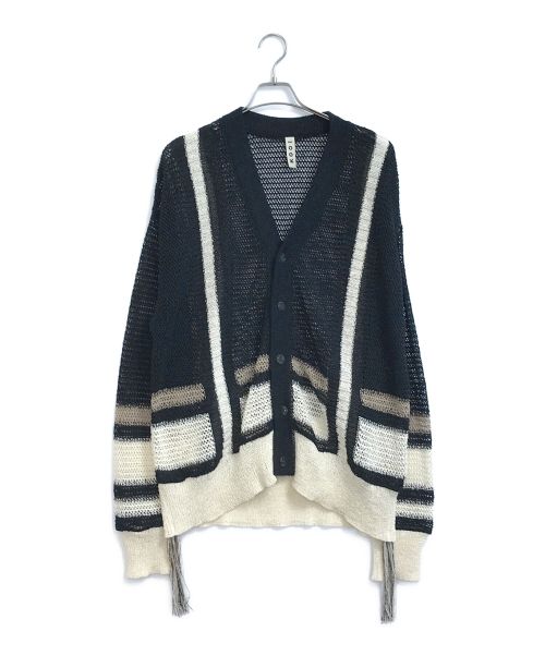 【中古・古着通販】kooi (コーイ) LINE MESH CARDIGAN ブラック