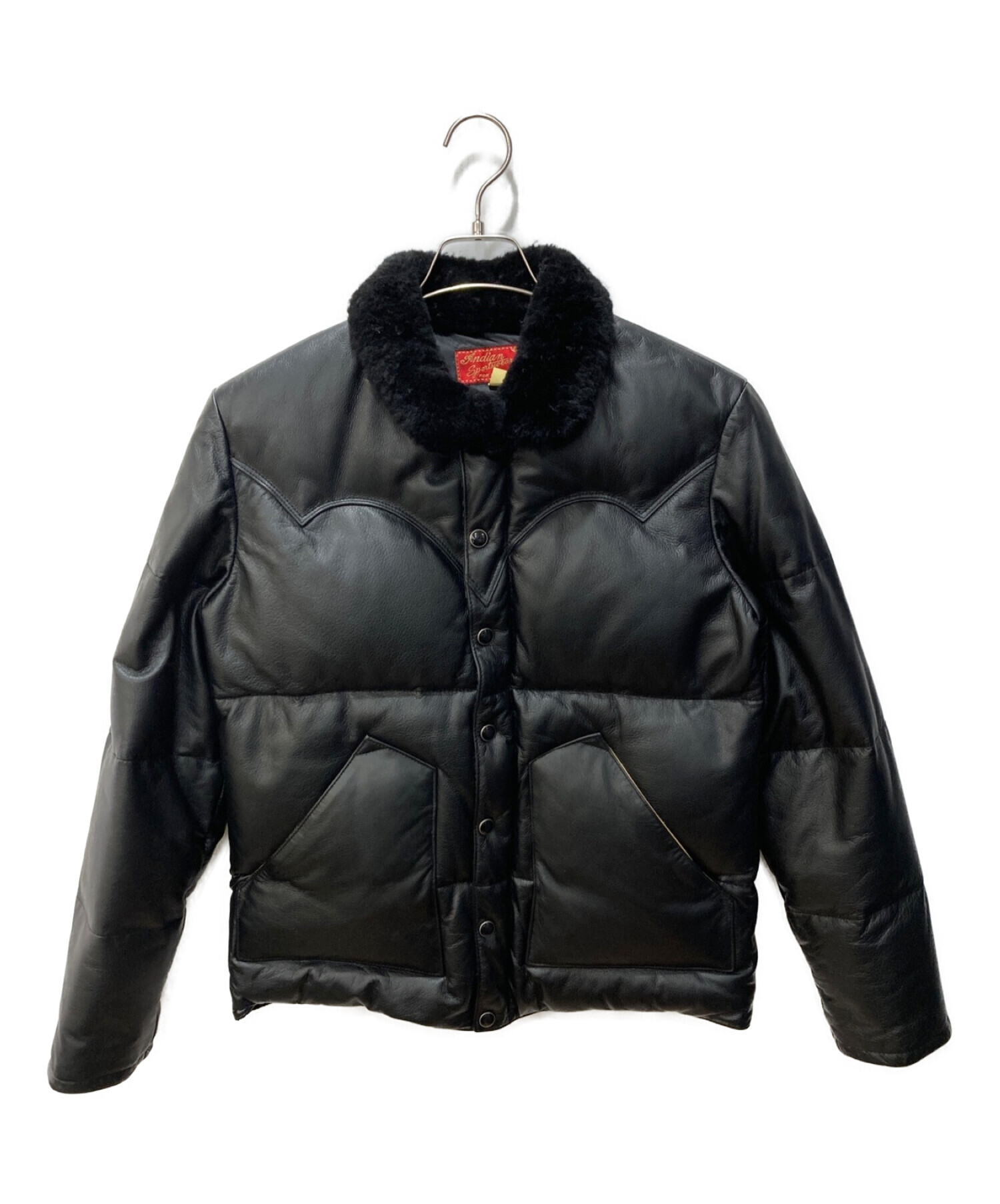 INDIAN MOTORCYCLE (インディアンモーターサイクル) STEER HIDE DOWN JACKET ブラック サイズ:38