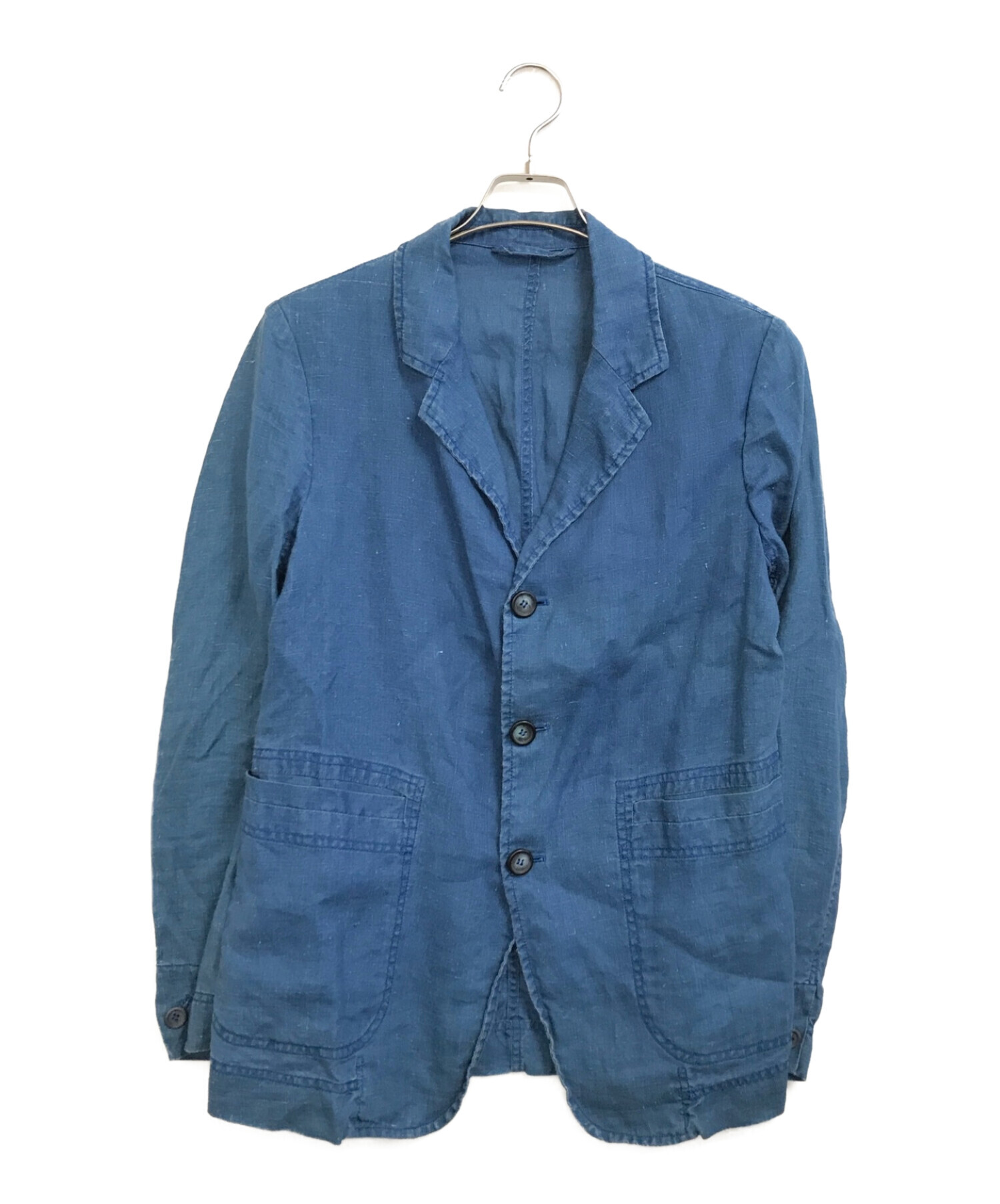 CASEY CASEY (ケーシーケーシー) リネンテーラードジャケット ブルー サイズ:S