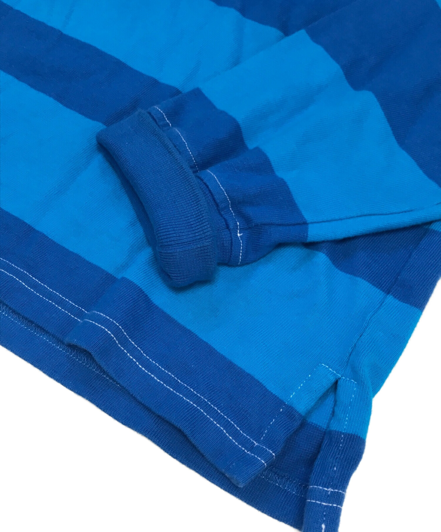 WALES BONNER (ウェールズボナー) ラガーシャツ ブルー サイズ:M