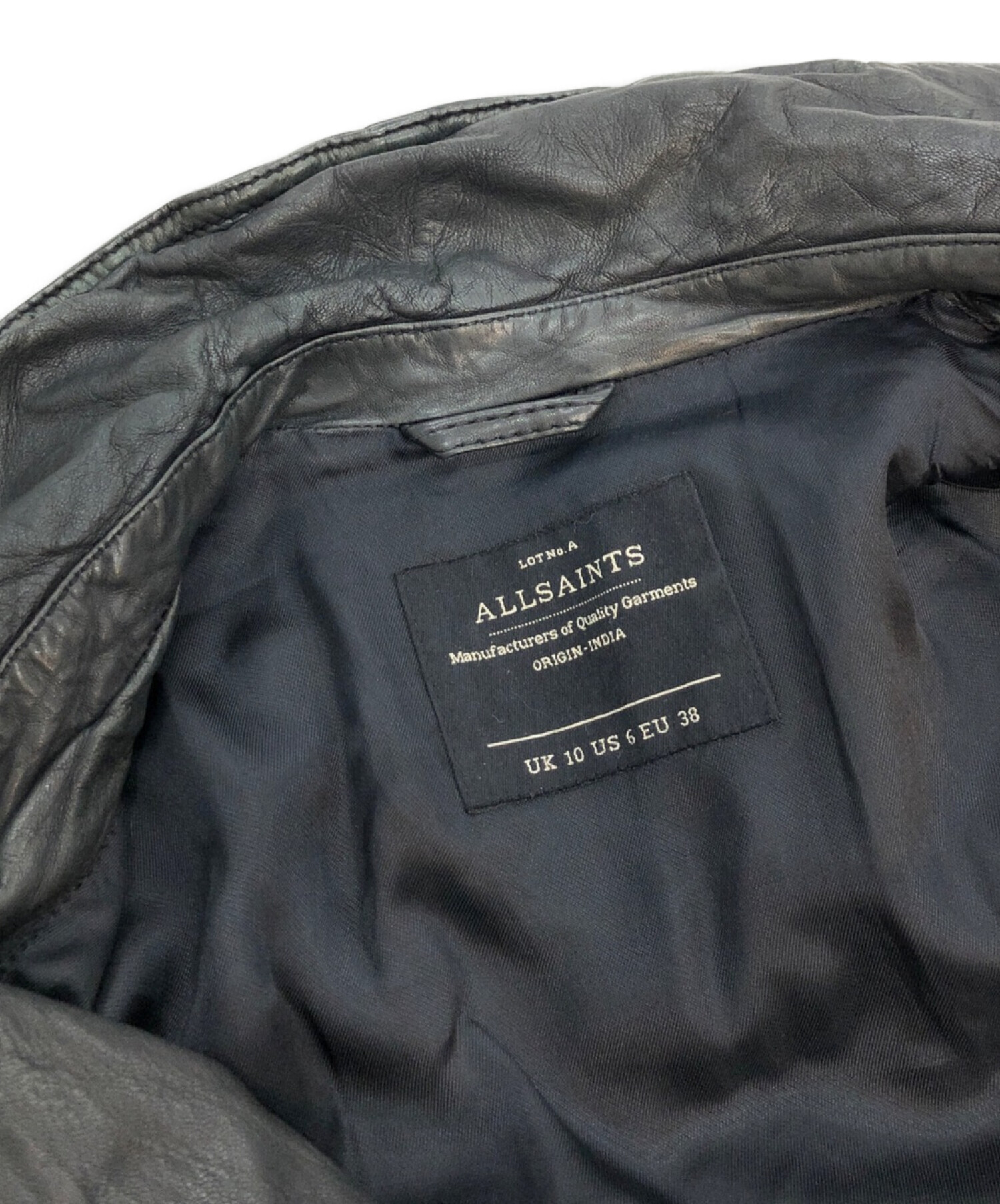 ALL SAINTS (オールセインツ) ダブルライダースジャケット ブラック サイズ:UK10/US6/EU38