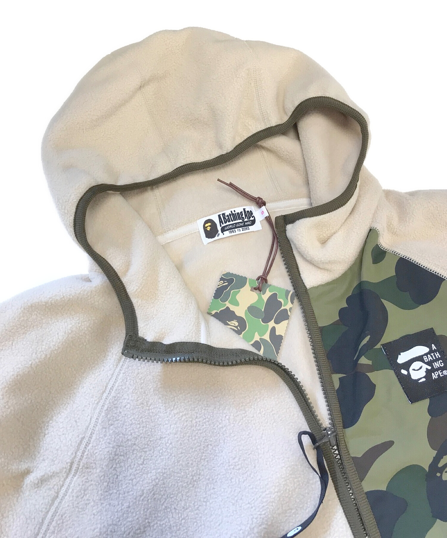 A BATHING APE (アベイシングエイプ) フリースジャケット ベージュ サイズ:L