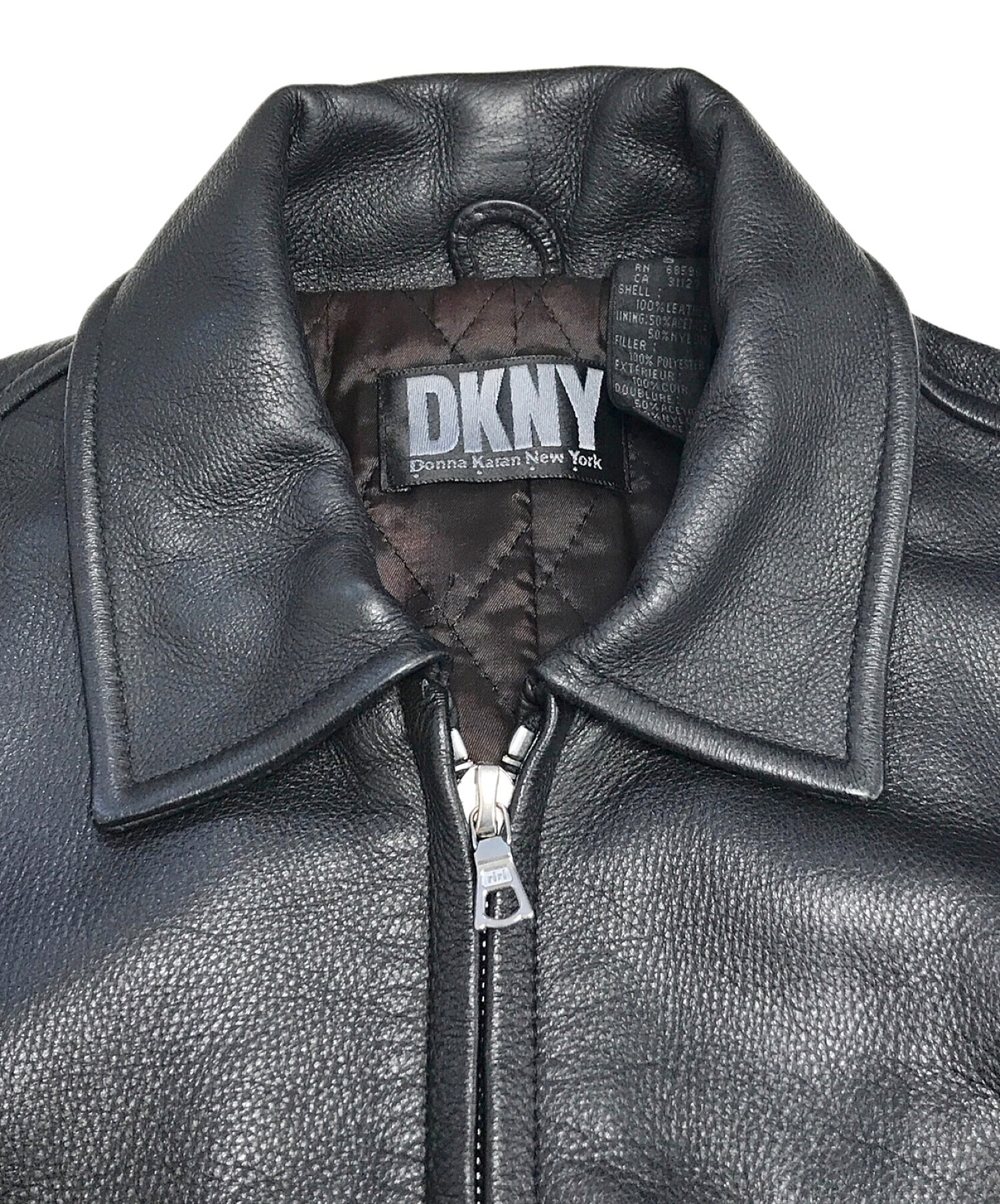 DKNY (ダナキャランニューヨーク) [OLD]レザーカーコート ブラック サイズ:S