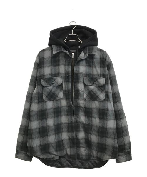 希少XL Supreme Hooded Flannel Zip Up Shirt