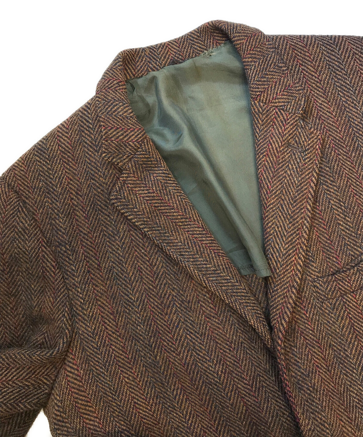 Harris Tweed (ハリスツイード) [古着]ヘリンボーンウールジャケット ブラウン サイズ:S