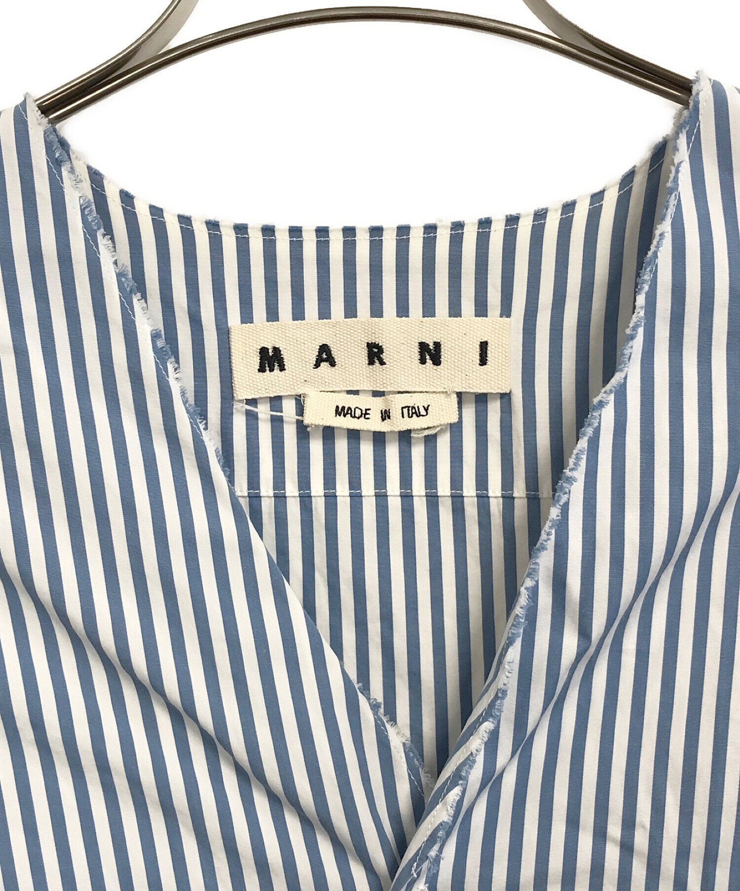 中古・古着通販】MARNI (マルニ) 裁ち切りストライプシャツ ブルー サイズ:M｜ブランド・古着通販 トレファク公式【TREFAC  FASHION】スマホサイト