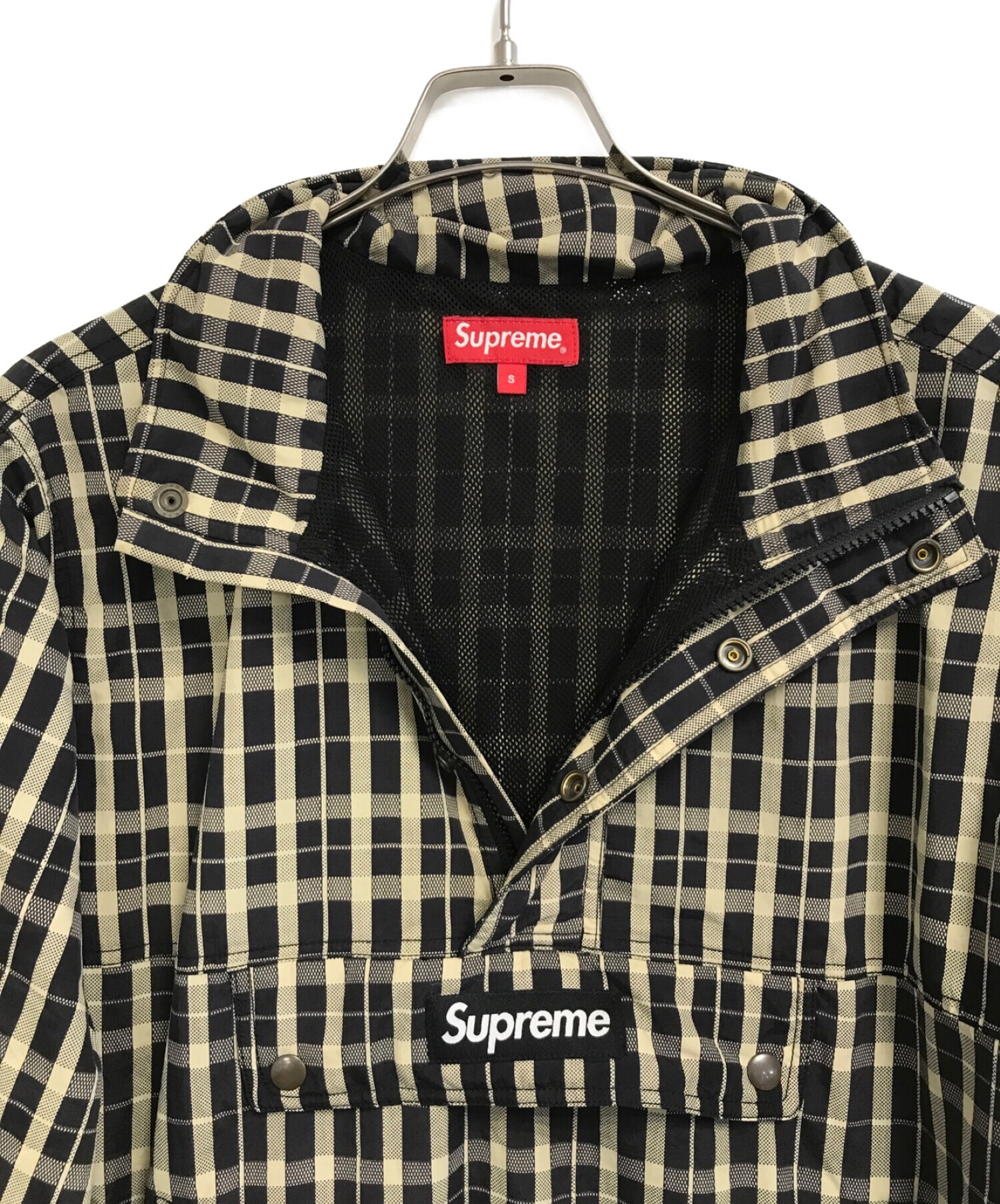 Supreme Nylon Plaid Pullover ベージュメンズ - ナイロンジャケット