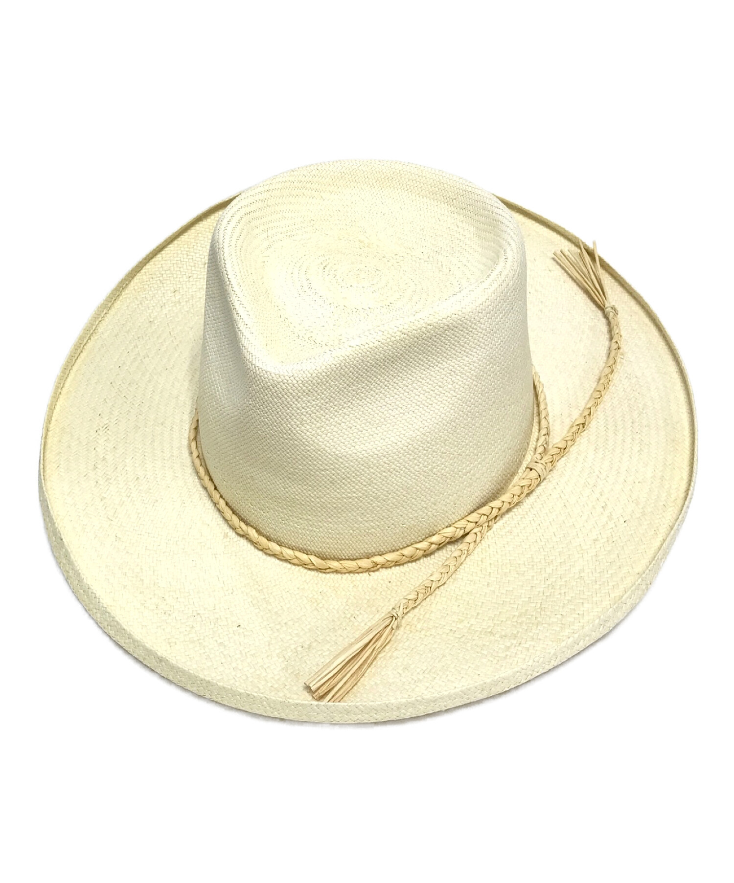 STETSON (ステットソン) つば広パナマ中折れ帽 アイボリー サイズ:59cm 未使用品