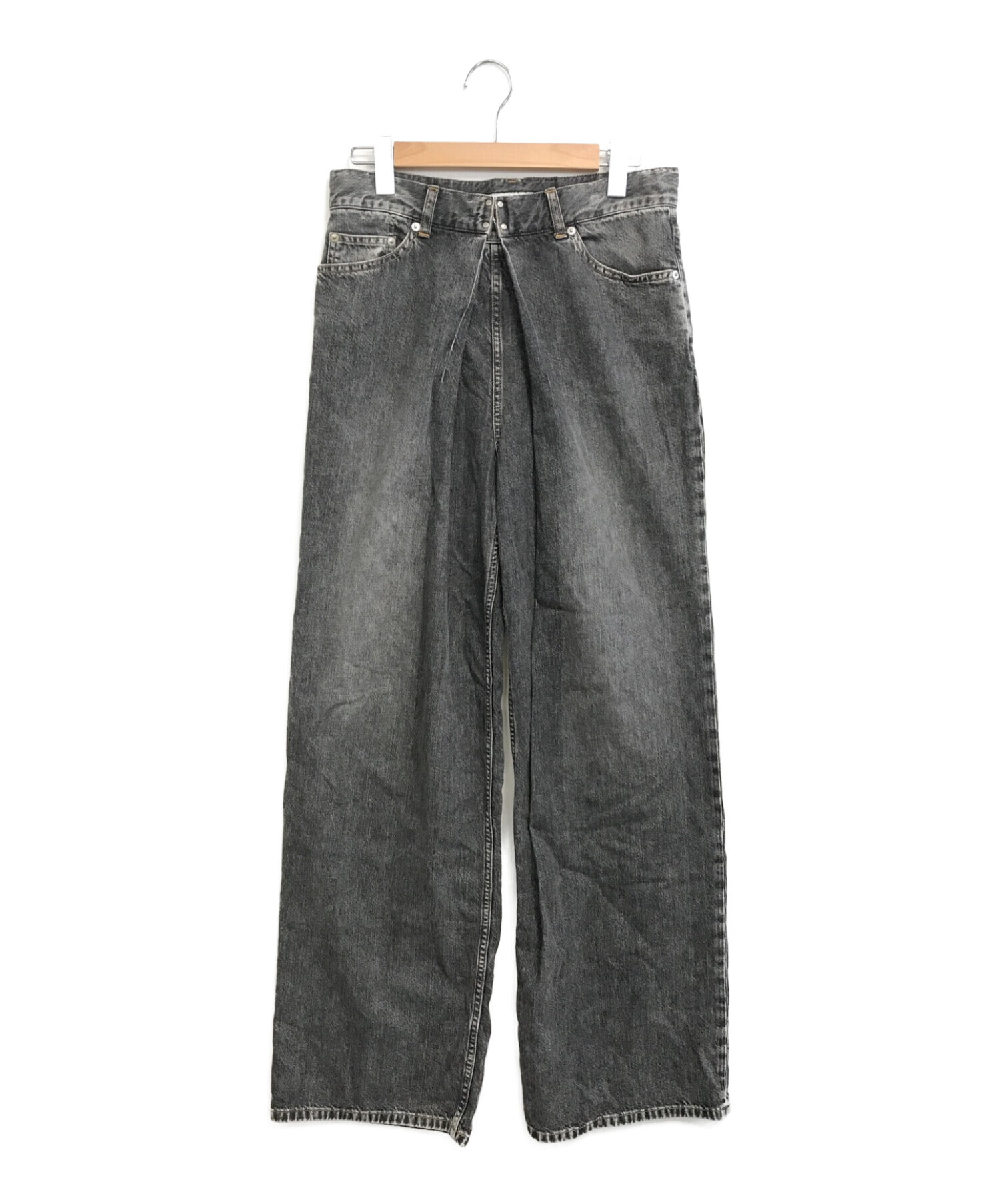 JOHN LAWRENCE SULLIVAN (ジョンローレンスサリバン) Washed Denim Wide Pants/デニムパンツ ブラック  サイズ:L