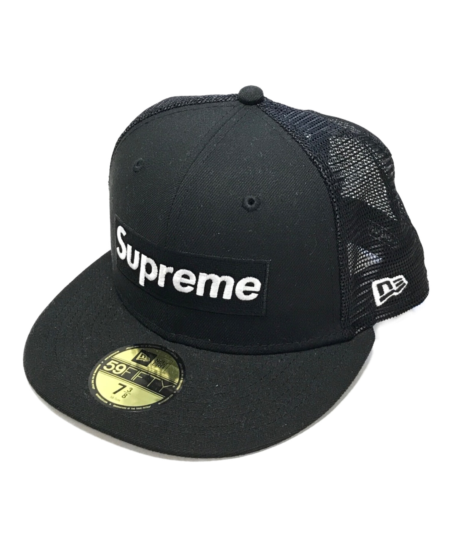 Supreme newera cap black size 7 3/8 58.7キャップ