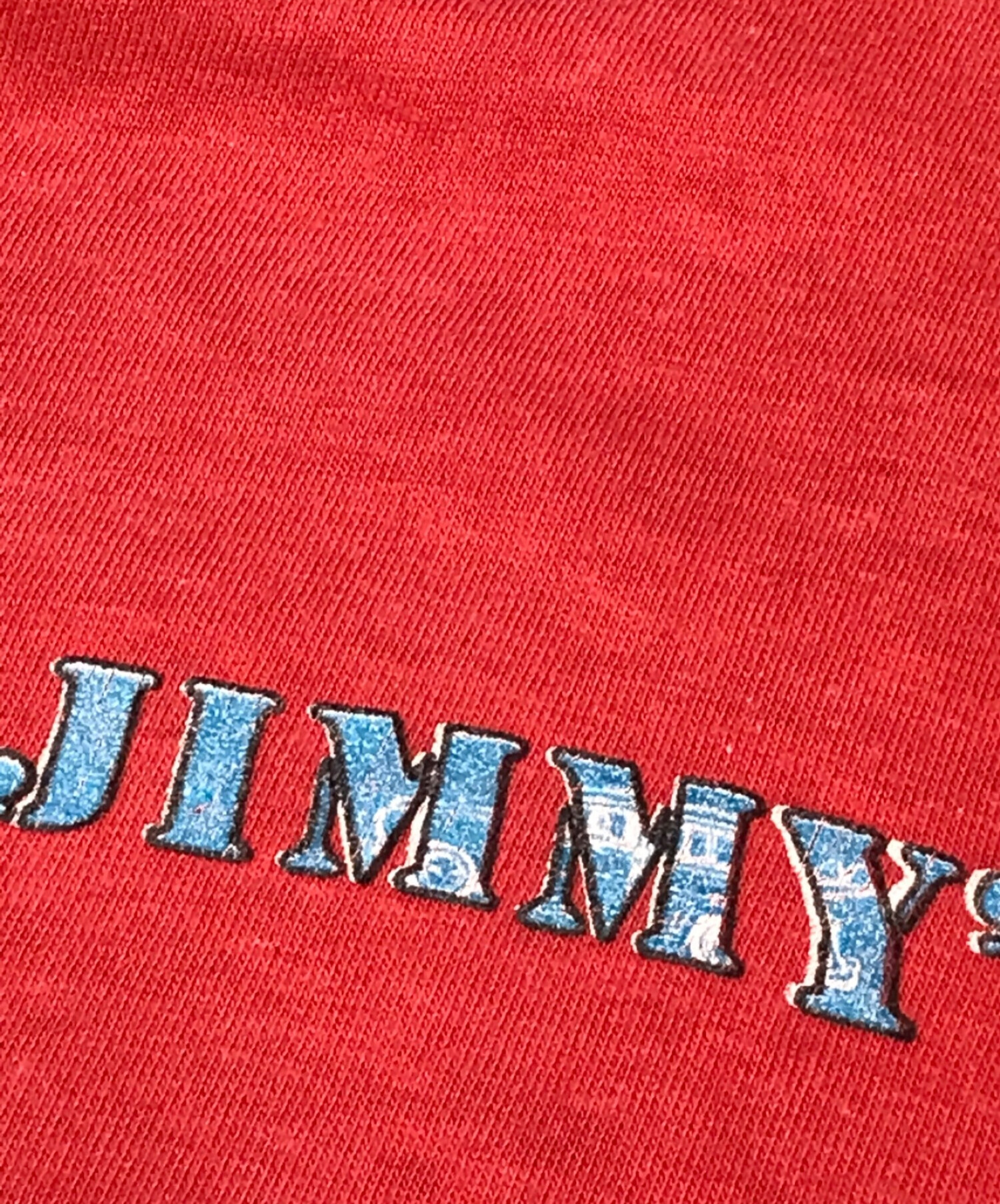 ヴィンテージTシャツ (ヴィンテージTシャツ) [古着80’s ]JIMMY'Z(ジミーズ) プリントTシャツ レッド サイズ:XL
