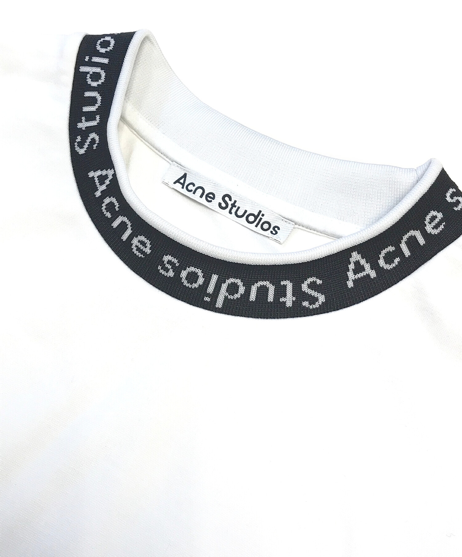 Acne studios (アクネストゥディオス) ロゴリブTシャツ ホワイト サイズ:L