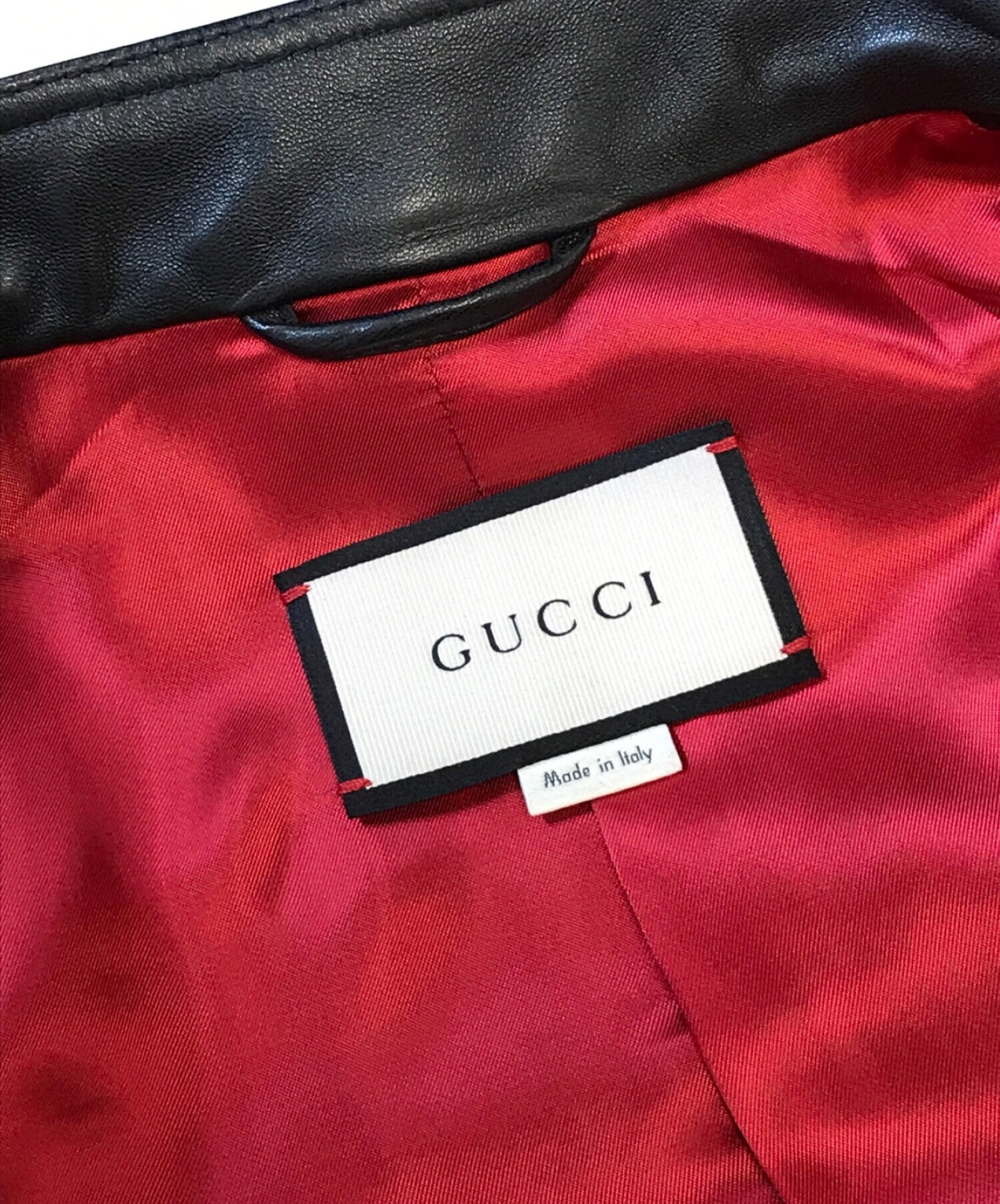 中古・古着通販】GUCCI (グッチ) ラムレザーシングルジャケット ブラック サイズ:40｜ブランド・古着通販 トレファク公式【TREFAC  FASHION】スマホサイト