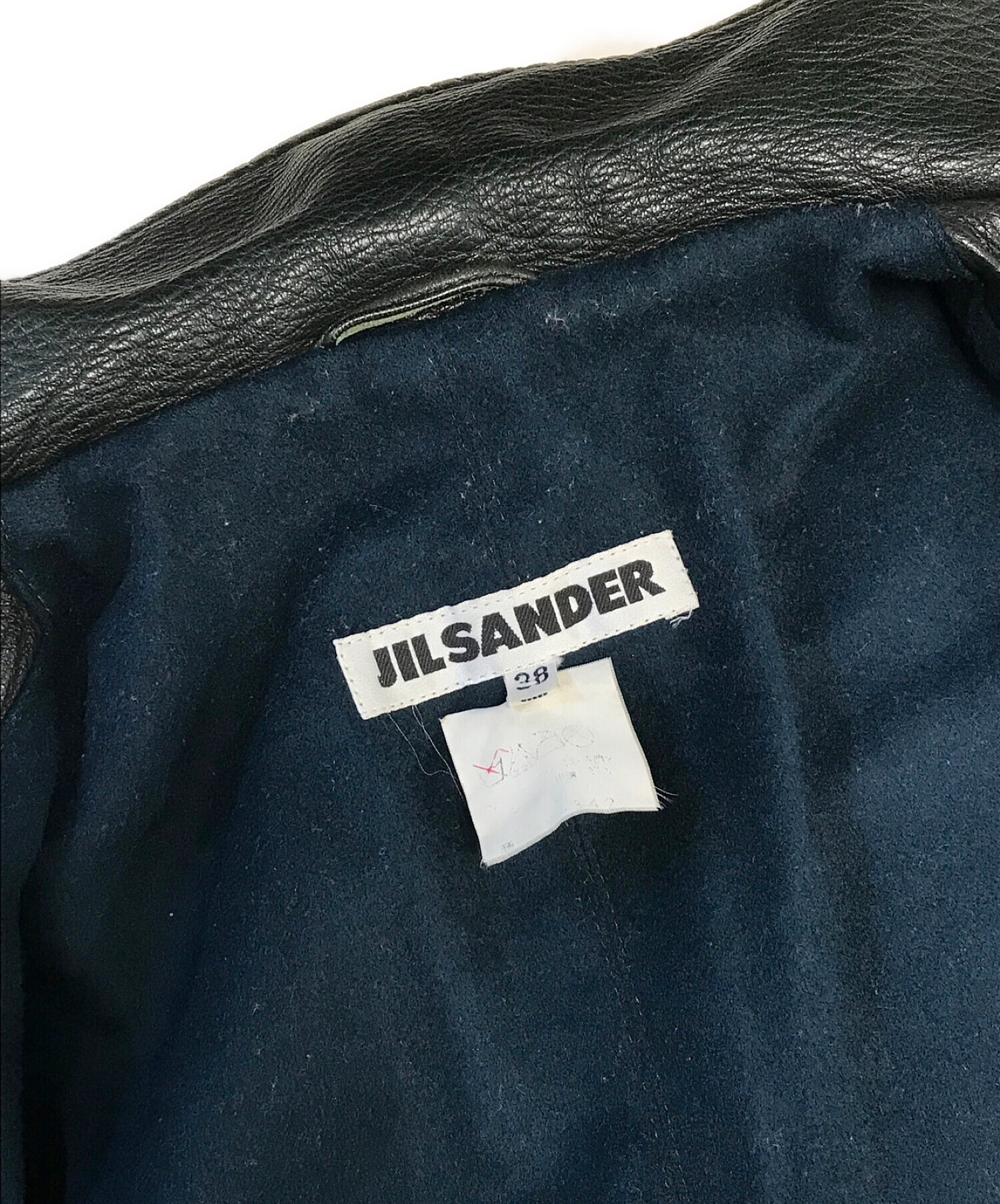 JIL SANDER (ジルサンダー) レザージャケット グリーン サイズ:38