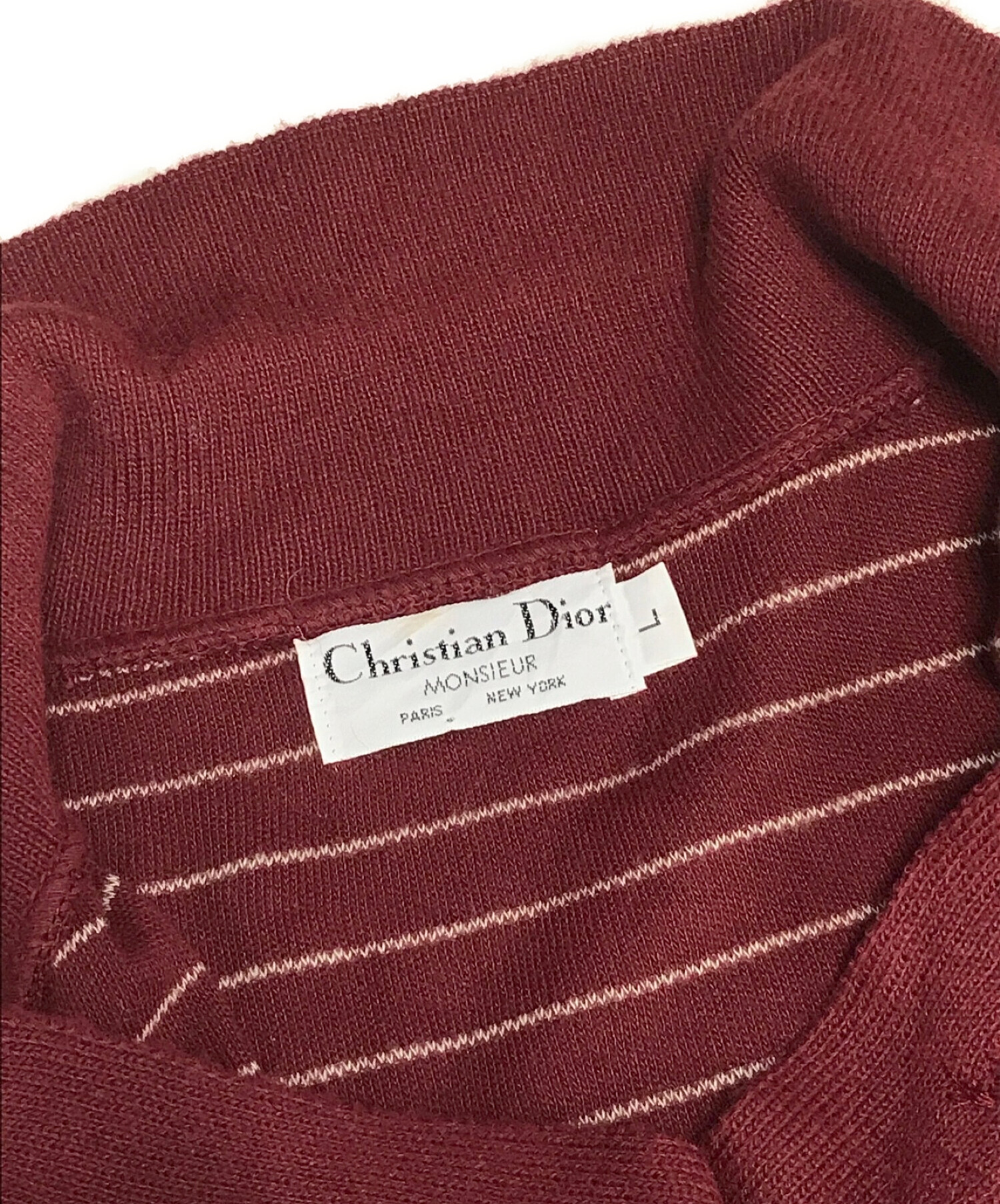 Christian Dior MONSIEUR (クリスチャンディオールムッシュ) ニットポロシャツ レッド サイズ:L