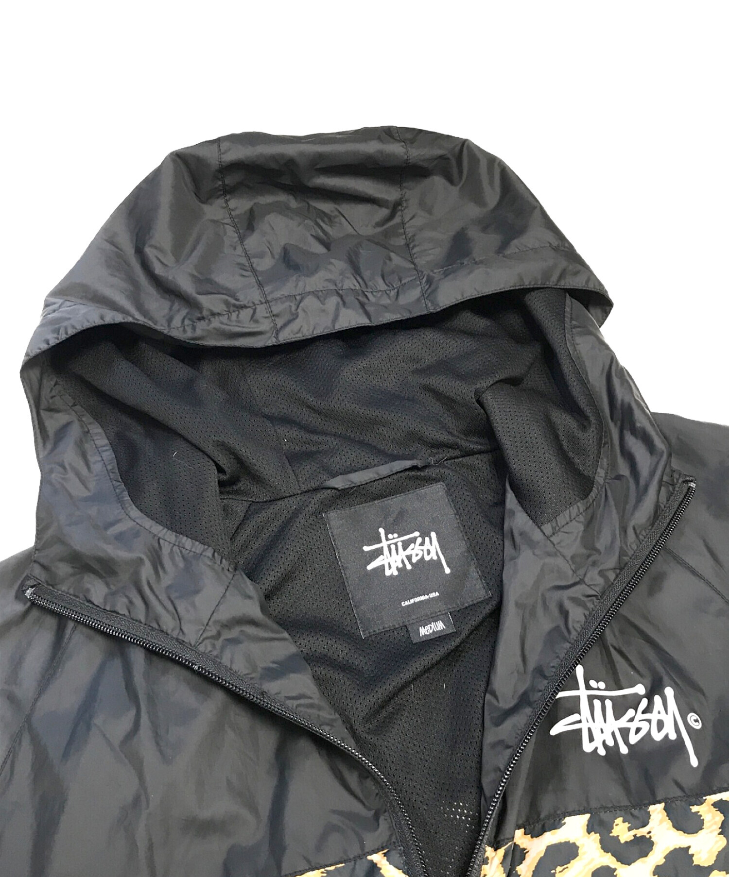 stussy (ステューシー) フーデッドナイロンジャケット ブラック サイズ:M