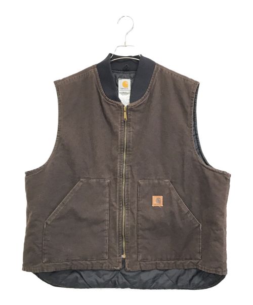 【中古・古着通販】CarHartt (カーハート) ダックベスト ブラウン