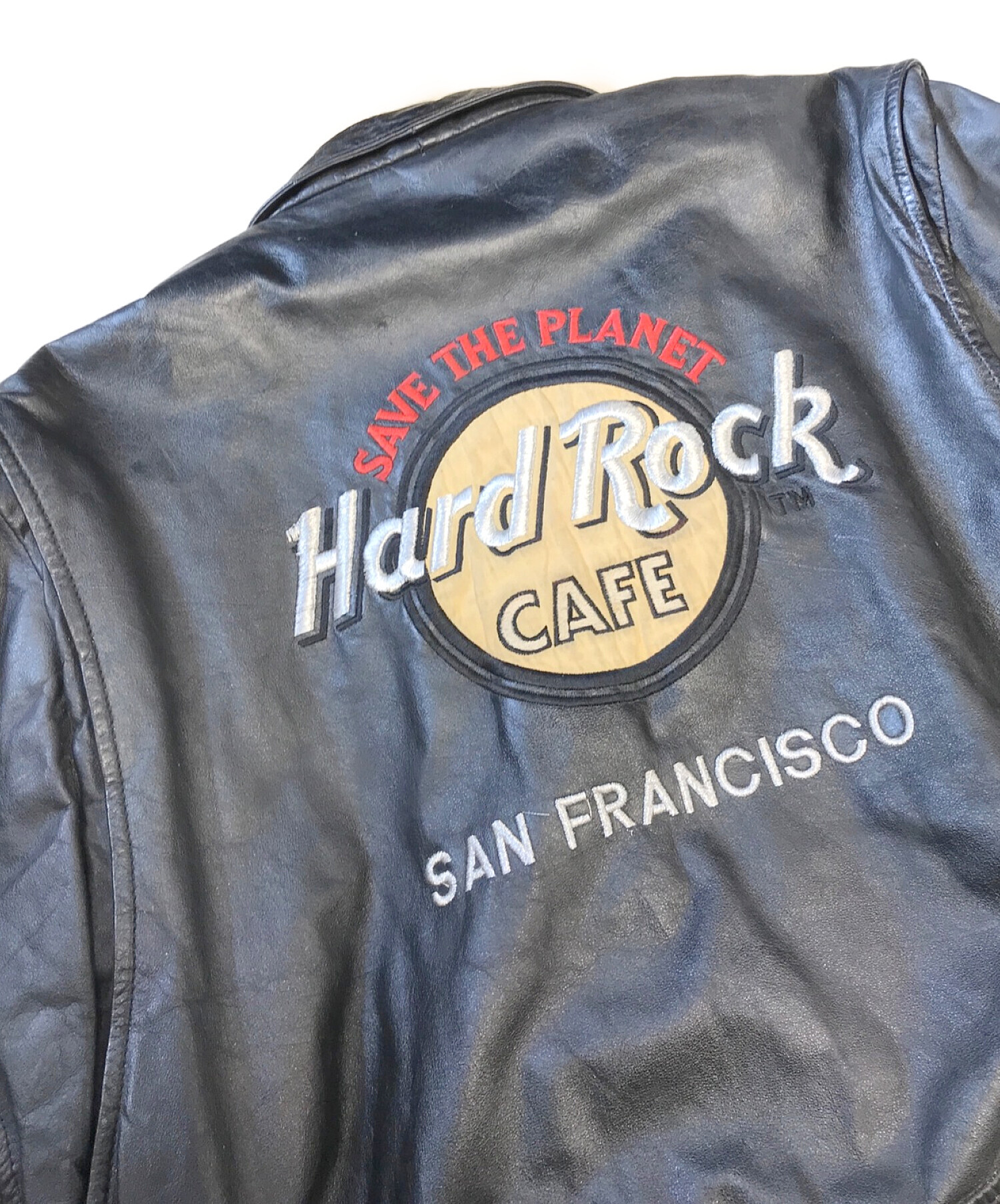 Hard Rock cafe (ハードロックカフェ) A-2レザージャケット ブラック サイズ:L