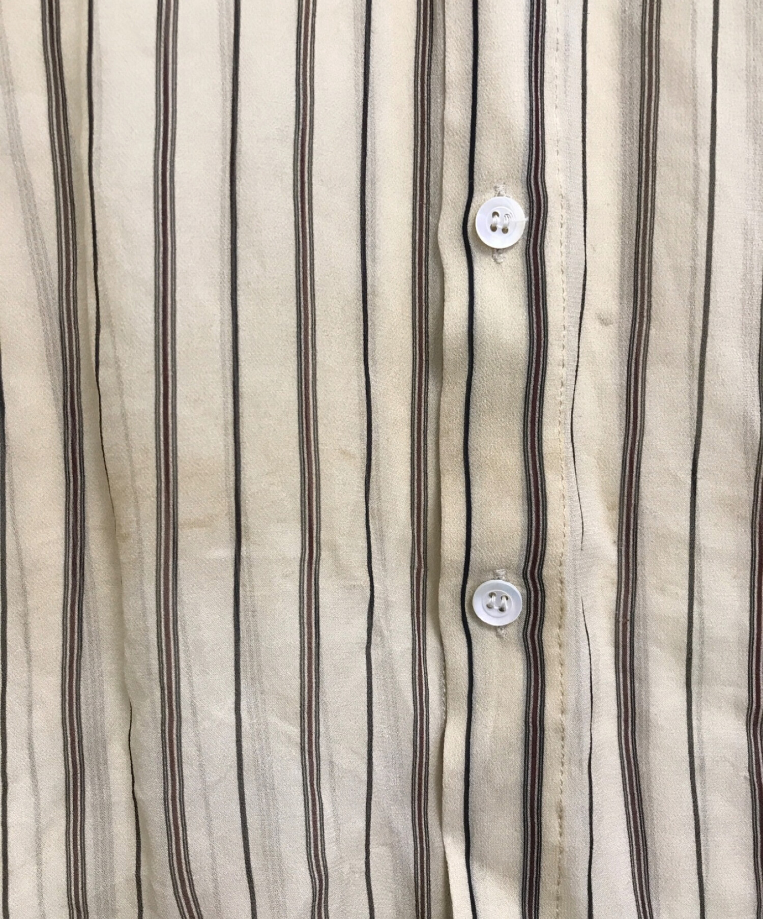 中古・古着通販】DRIES VAN NOTEN (ドリスヴァンノッテン) ストライプシアーシャツ ブラウン サイズ:46｜ブランド・古着通販  トレファク公式【TREFAC FASHION】スマホサイト