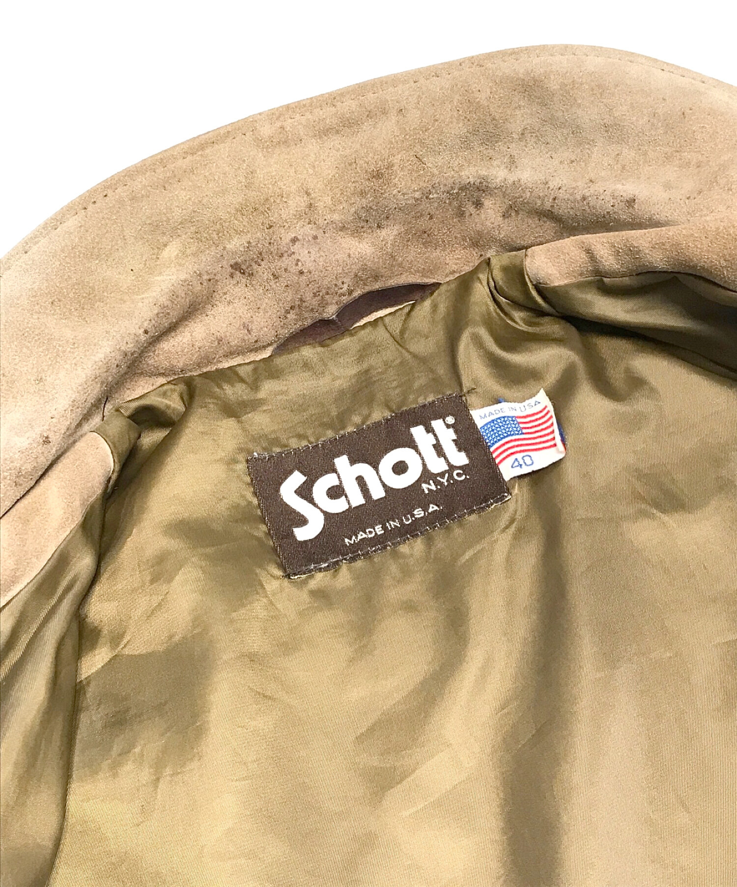 Schott (ショット) スエードトラッカージャケット ブラウン サイズ:40