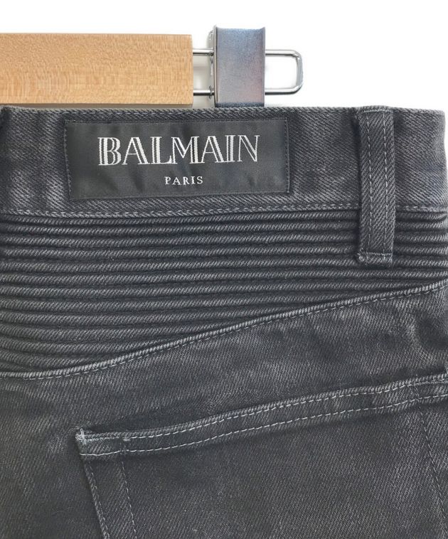 中古・古着通販】BALMAIN (バルマン) バイカーデニム ブラック サイズ