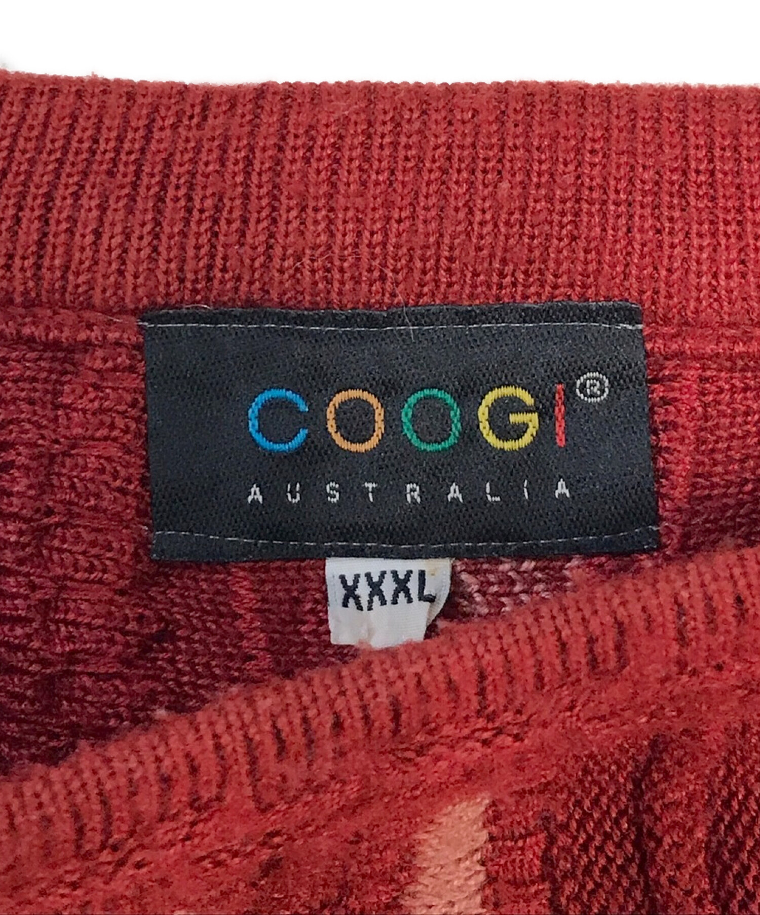 中古・古着通販】Coogi (クージー) 半袖3Dニット レッド サイズ:XXXL 