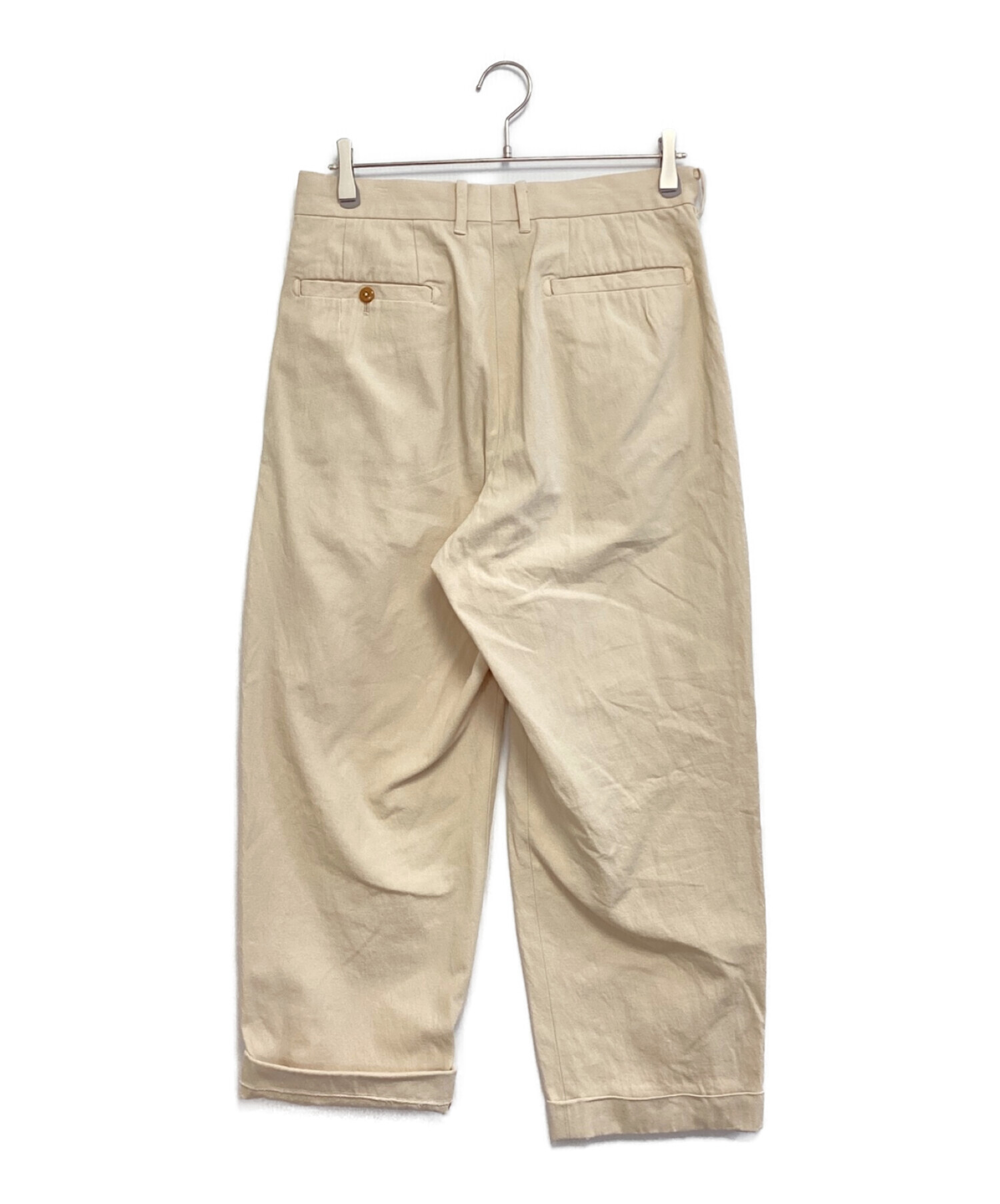 MAATEE&SONS (マーティーアンドサンズ) 弱テーパードCINO TROUSERS GARMENT DYED ベージュ サイズ:１