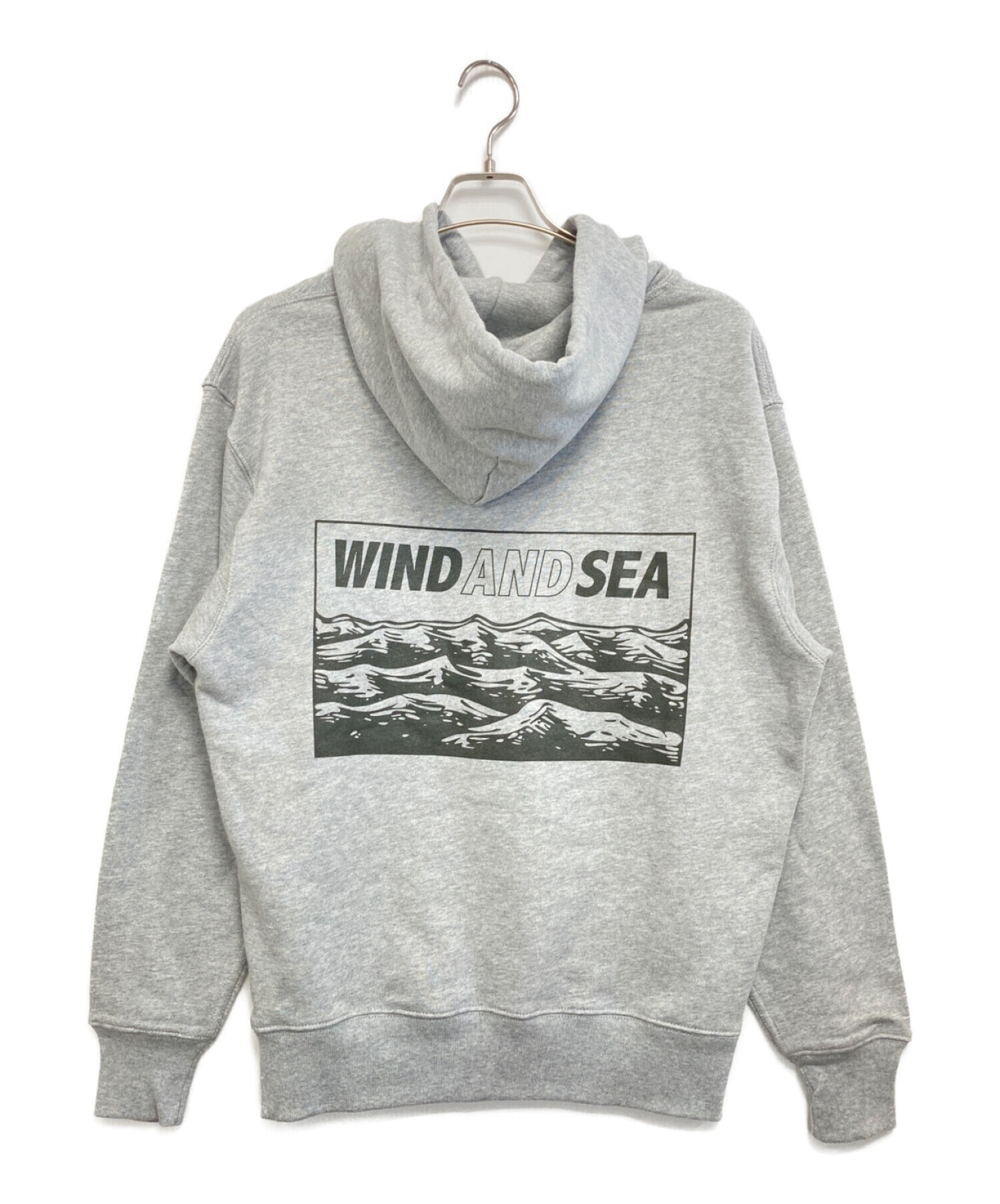 WIND AND SEA (ウィンダンシー) WAVE PRINT HOODIE グレー サイズ:M