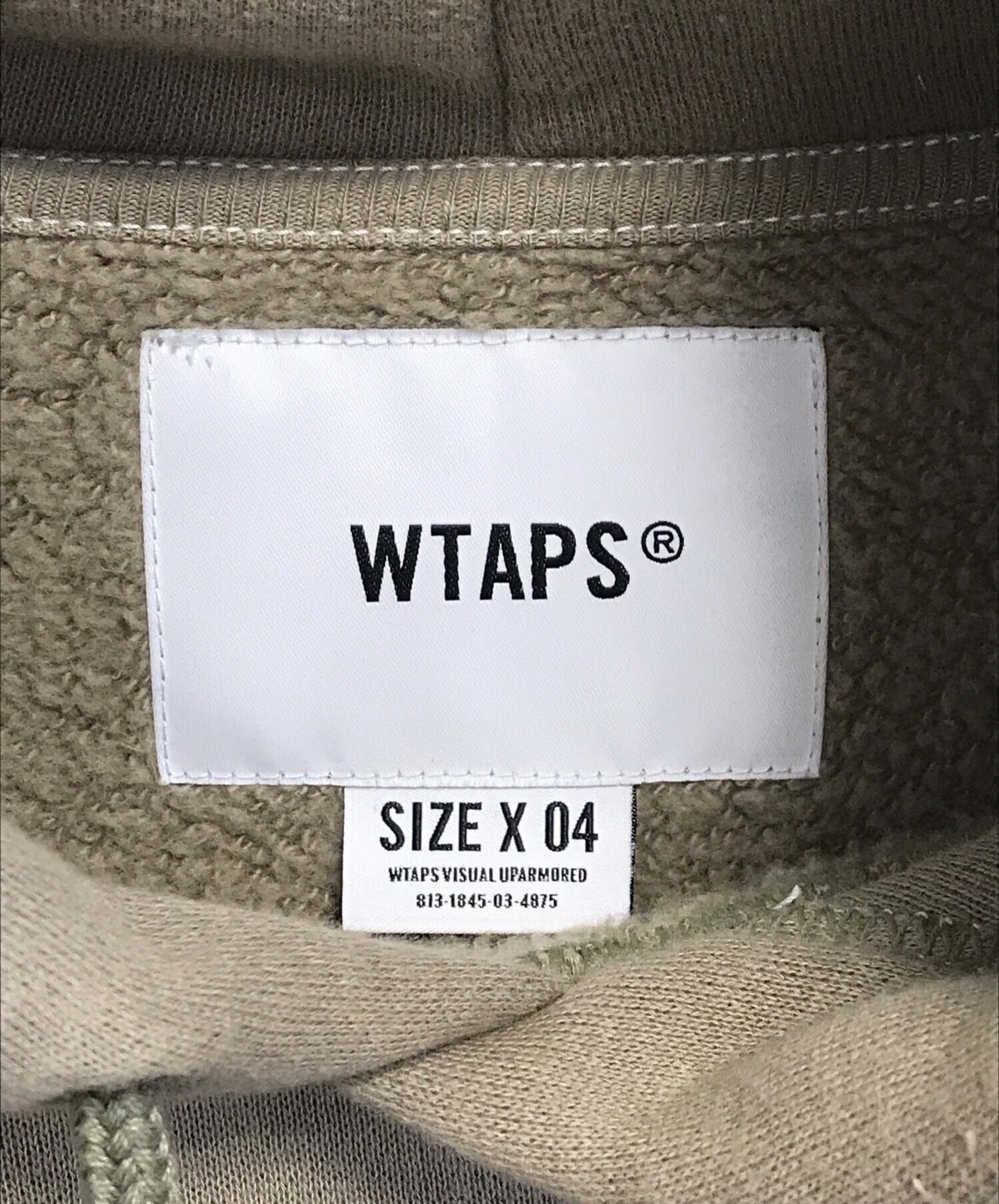 WTAPS (ダブルタップス) コットンテリープルオーバーフーディー カーキ サイズ:X 04